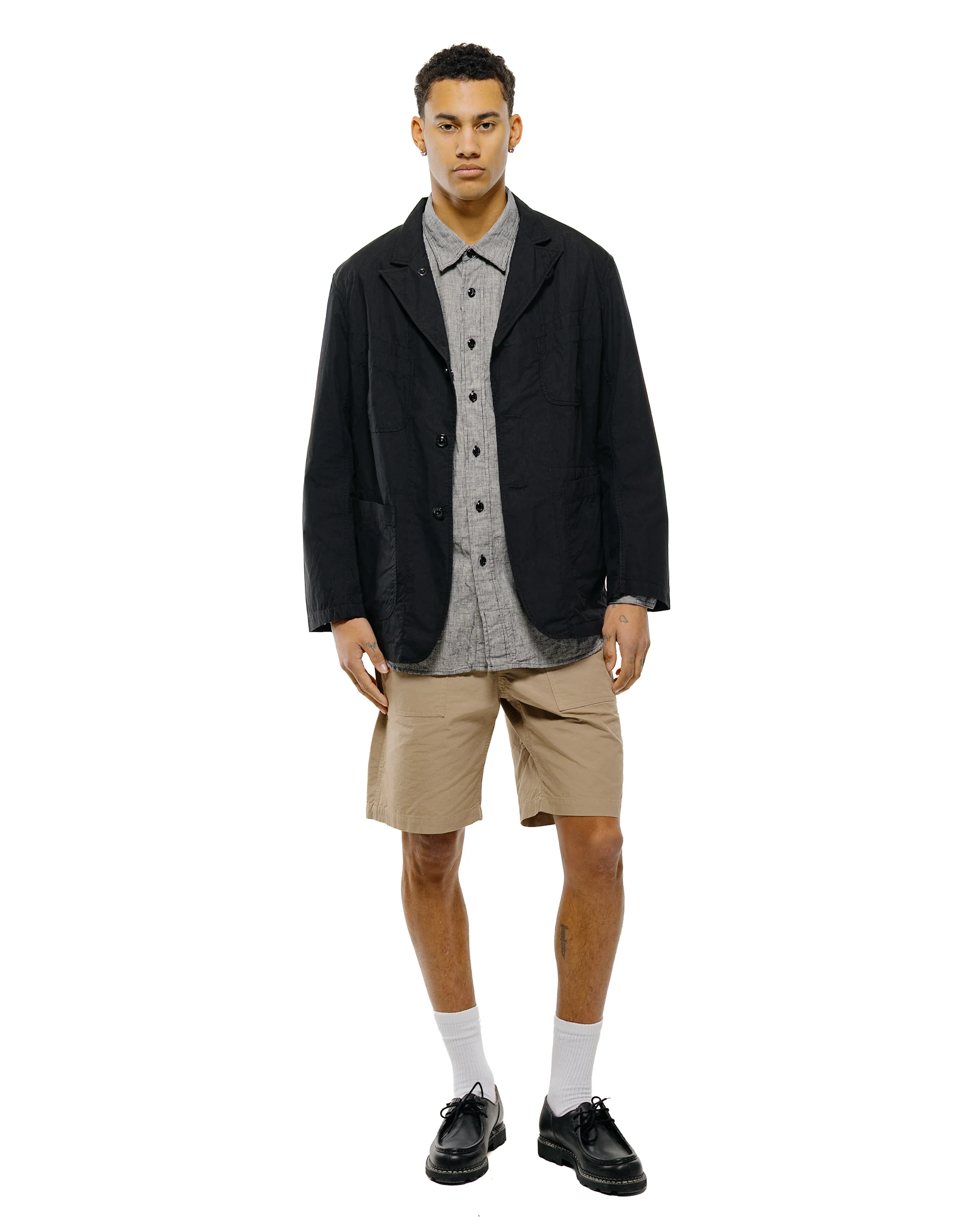 Engineered Garments Bedford Jacket Black Lightweight Nyco Poplin - Image 4