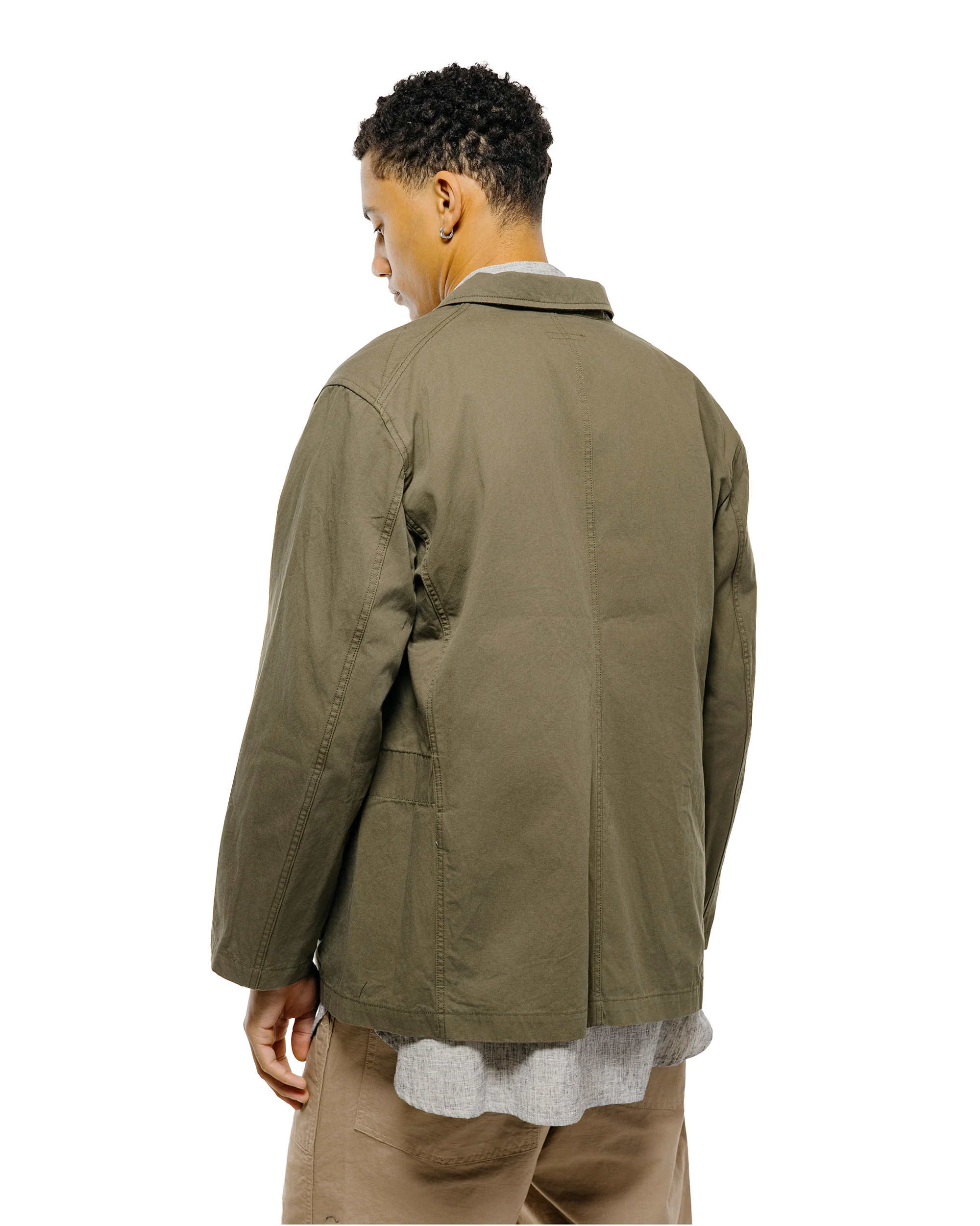 Engineered Garments Bedford Jacket Olive Cotton Sanded Cloth - Image 3