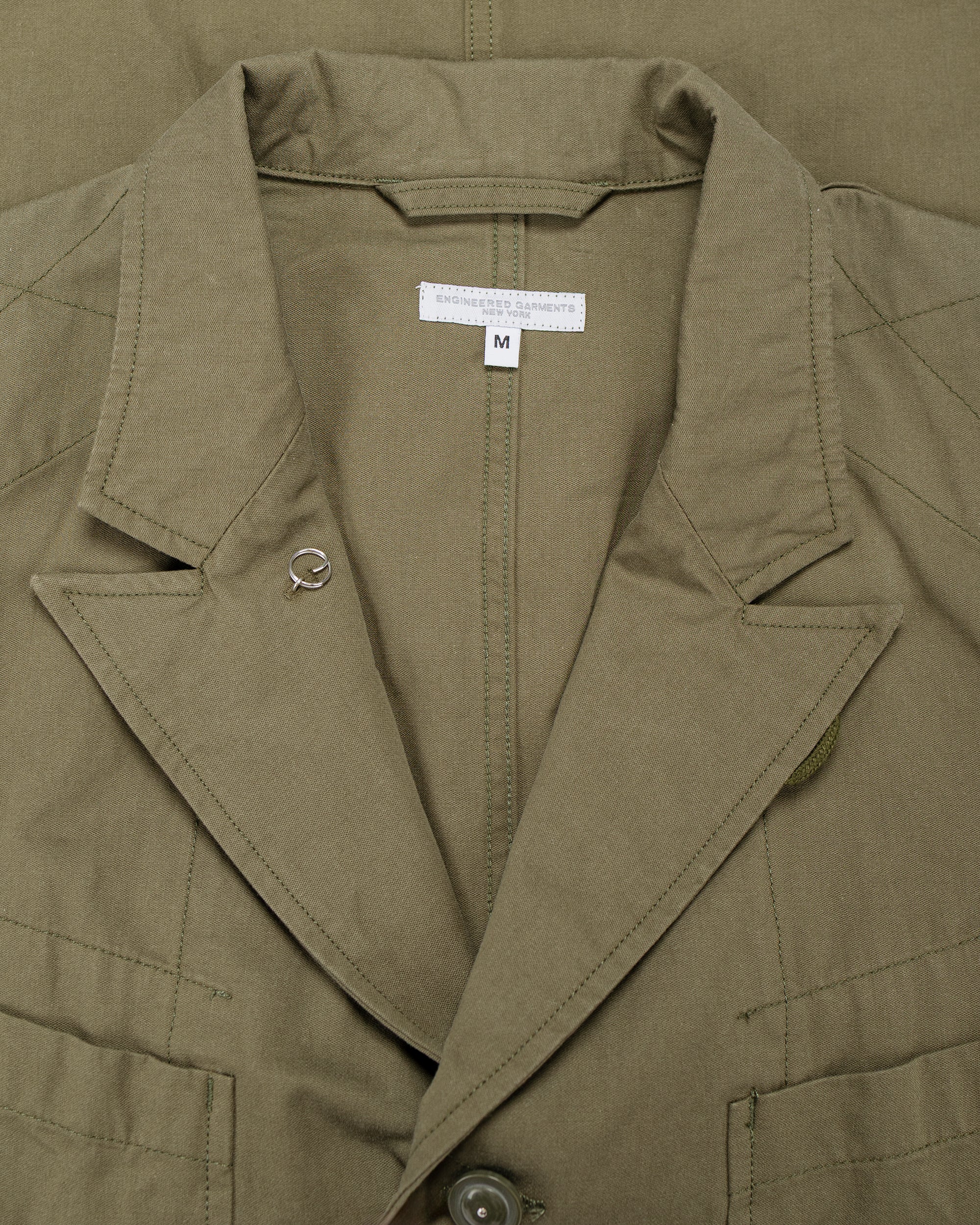 Engineered Garments Bedford Jacket Olive Cotton Sanded Cloth - Image 5
