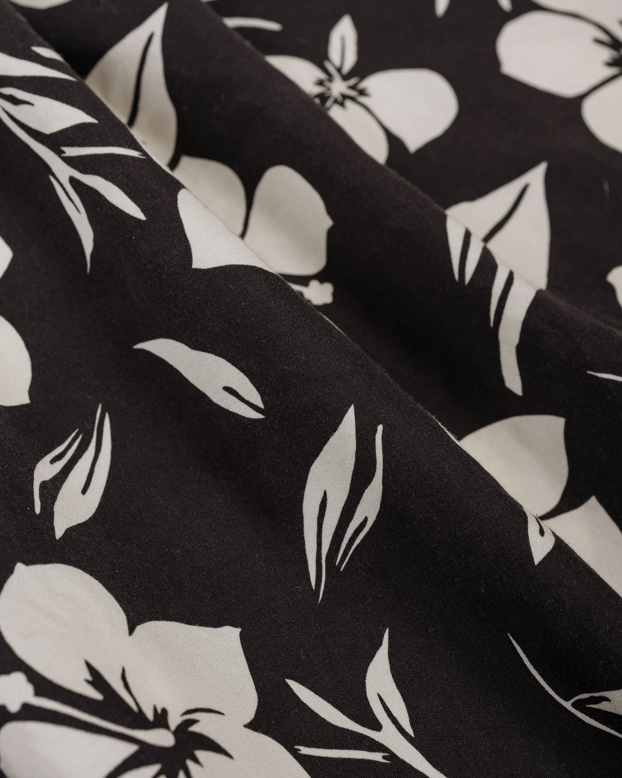 Engineered Garments Camp Shirt Black/Natural Tencel Floral Print - Image 6