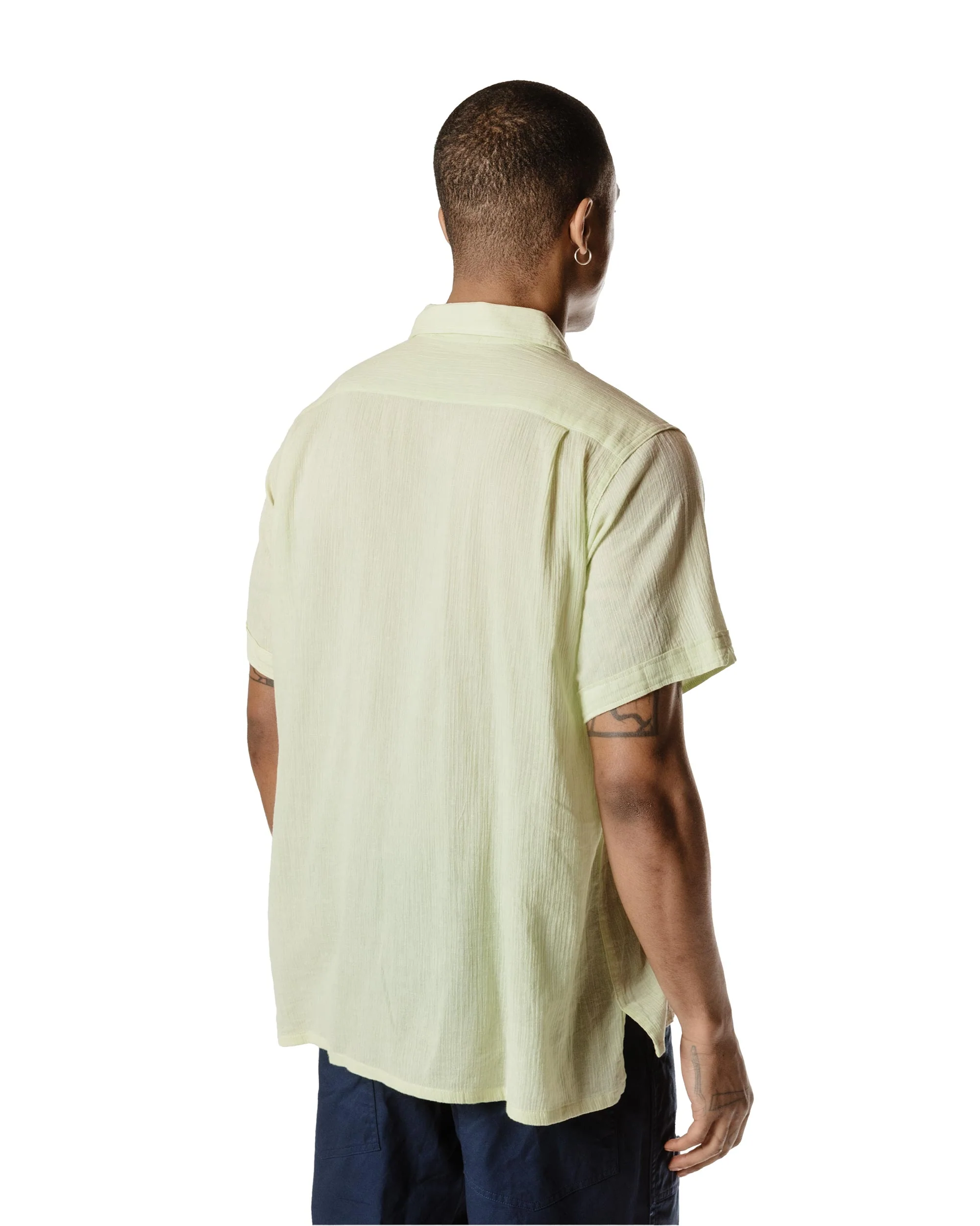 Engineered Garments Camp Shirt Lime Cotton Crepe - Image 4
