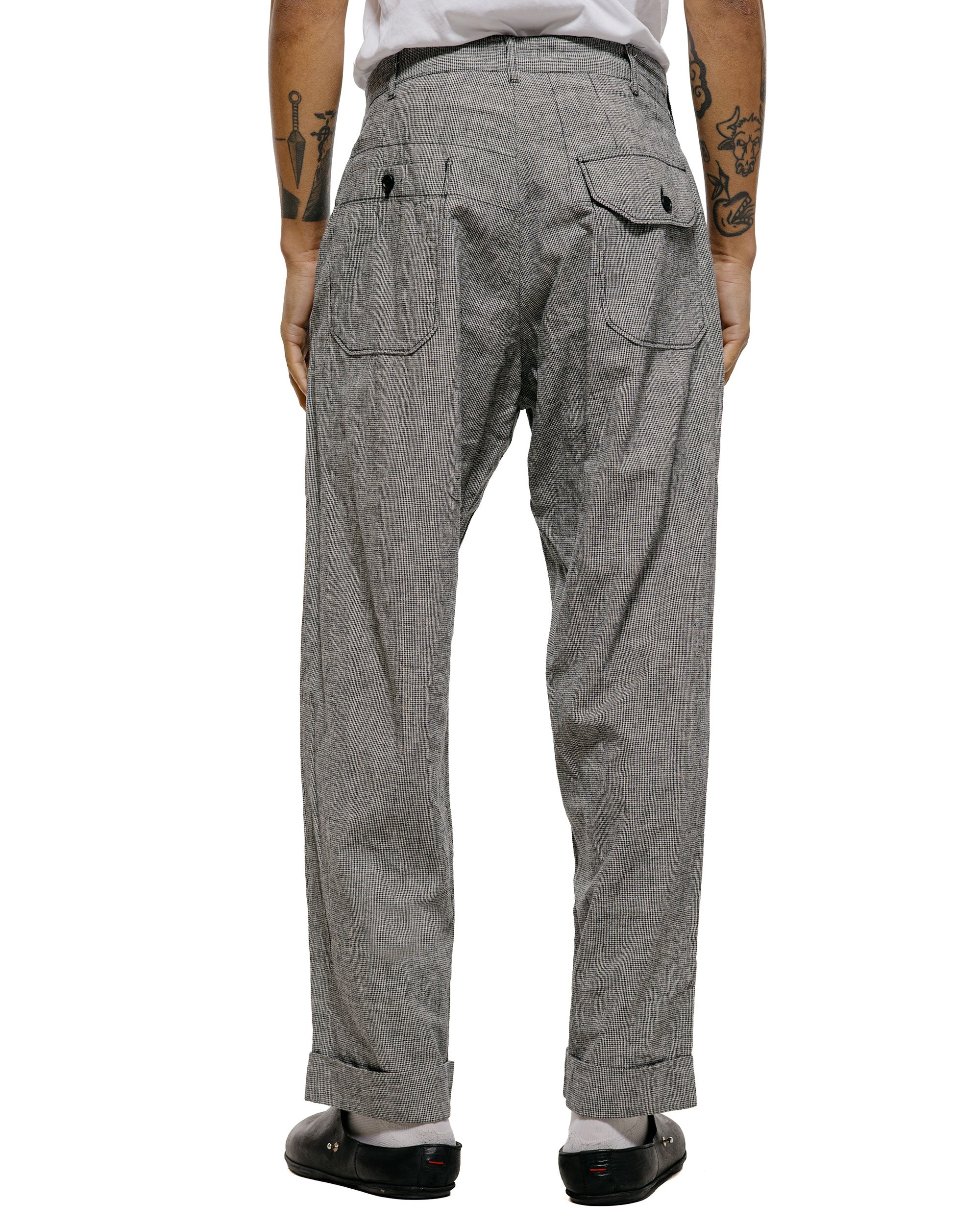 Engineered Garments Carlyle Pant Black/Grey CL Houndstooth - Image 3