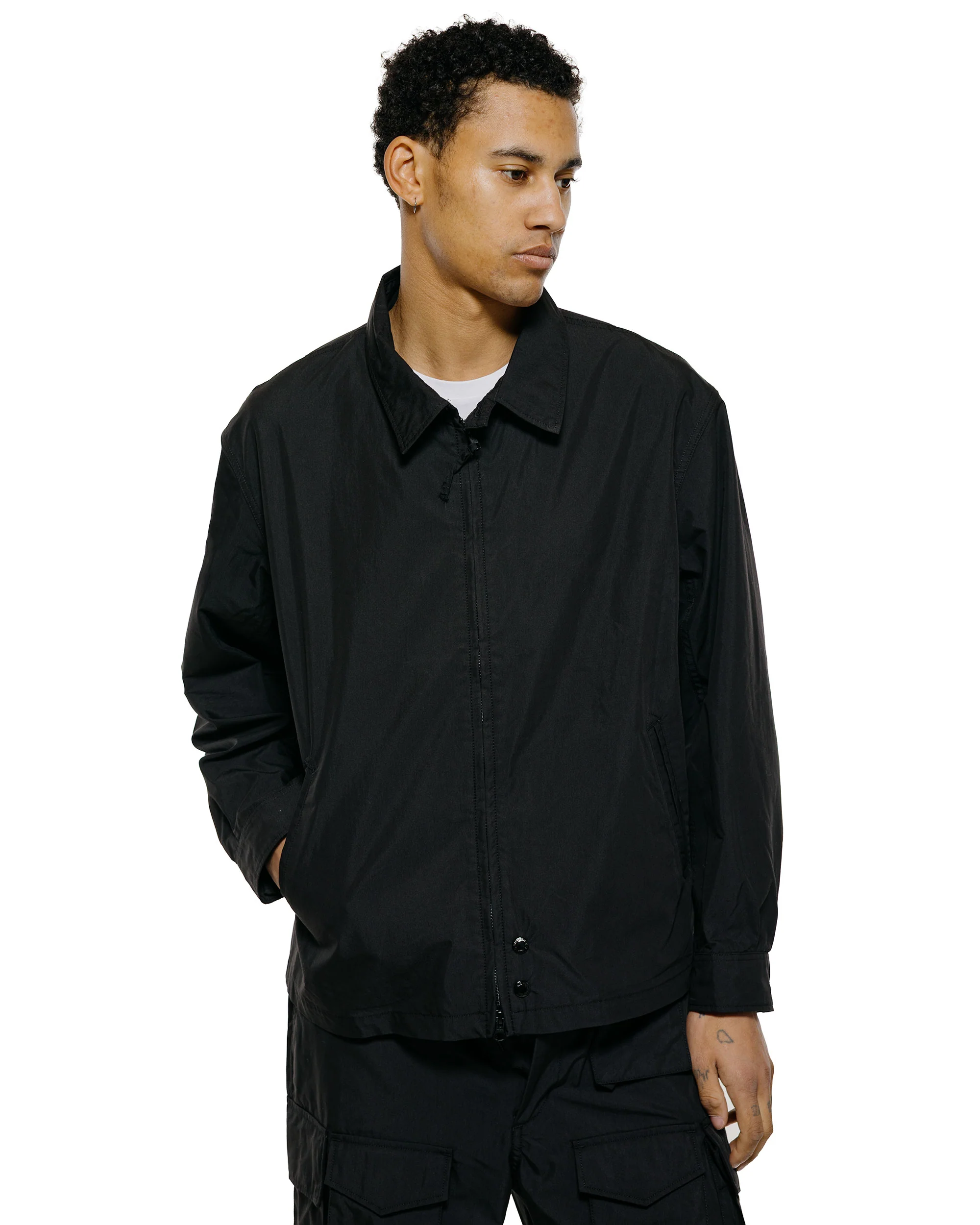 Engineered Garments Claigton Jacket Black Lt.Weight Nyco Poplin - Image 2
