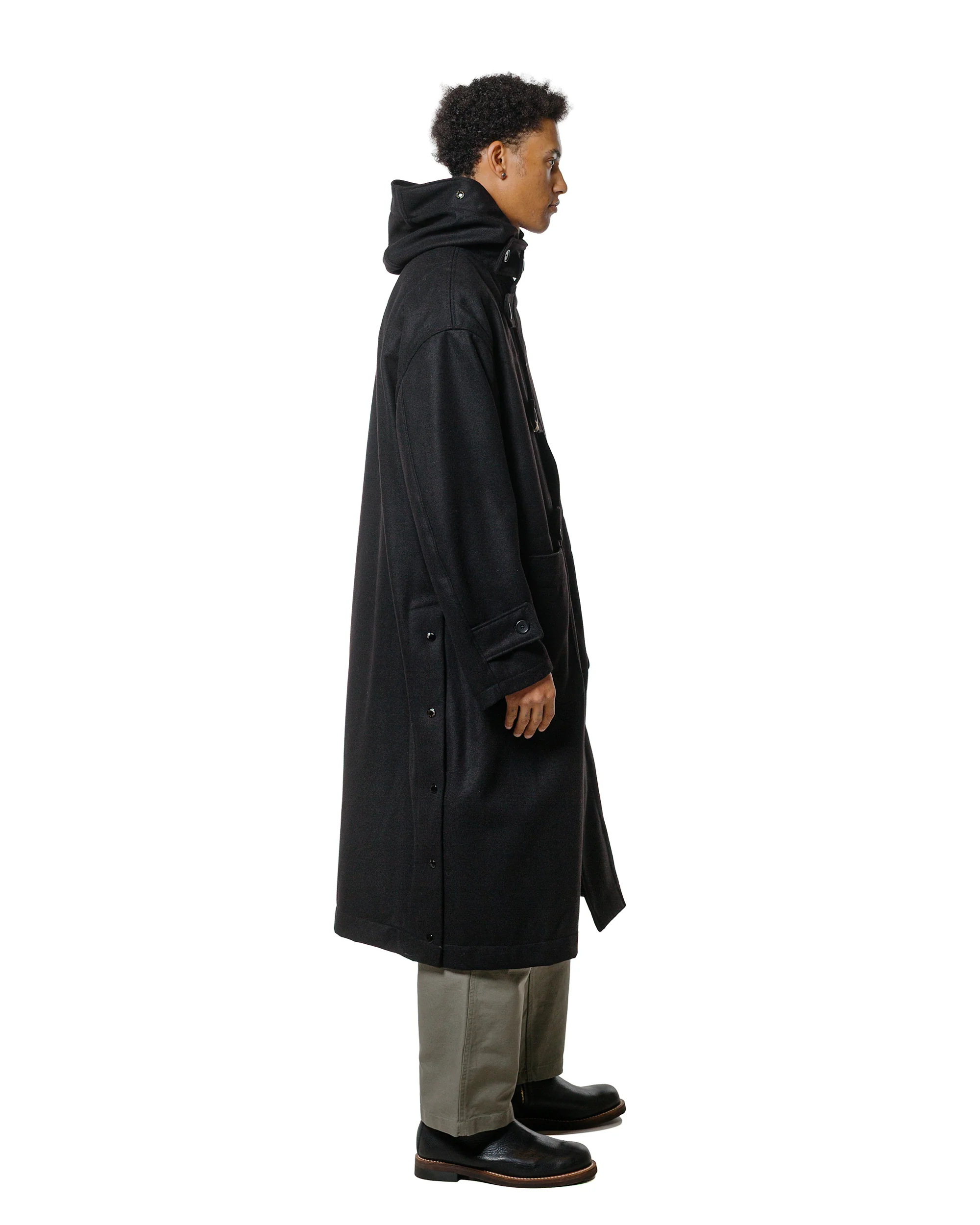 Engineered Garments Duffle Coat Black 24oz Wool Melton - Image 3