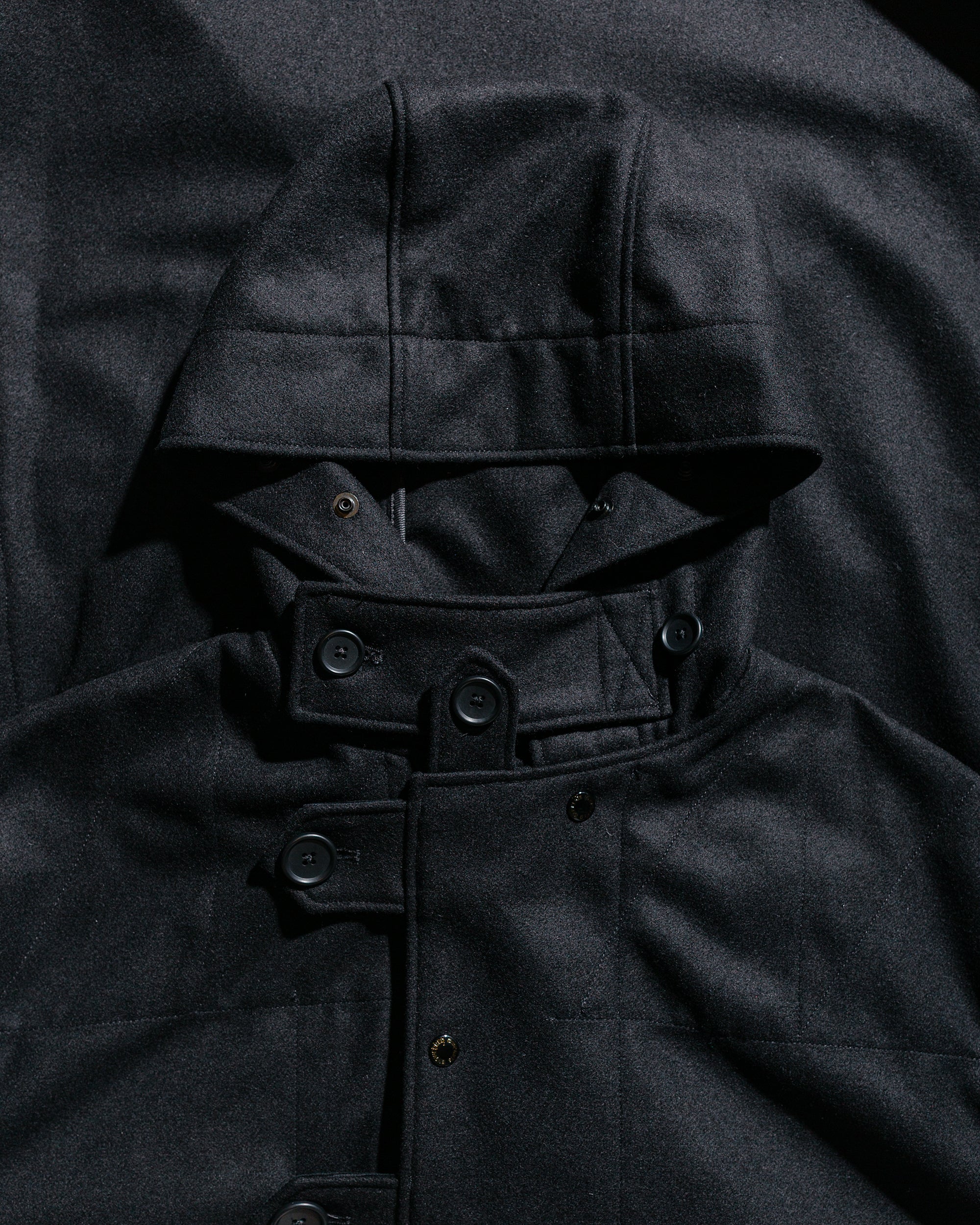 Engineered Garments Duffle Coat Black 24oz Wool Melton - Image 5