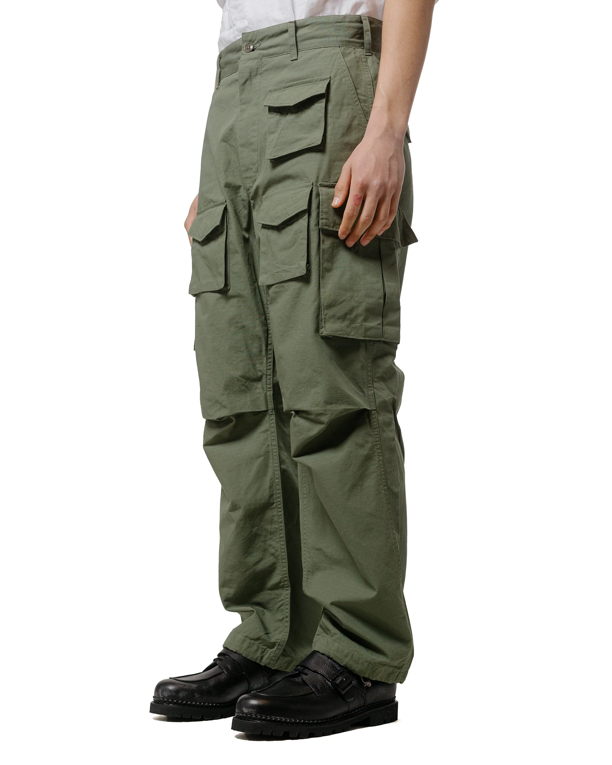 Engineered Garments FA Pant Olive Cotton Ripstop - Image 2