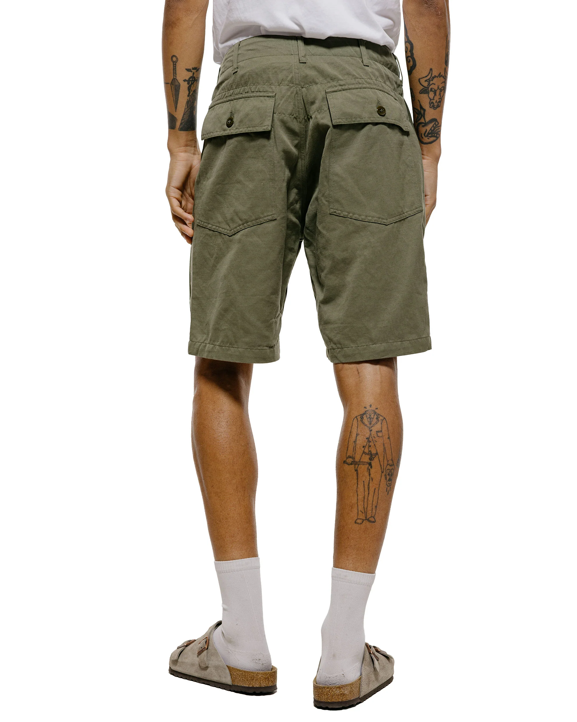 Engineered Garments Fatigue Short Olive CL Heavy Twill - Image 3