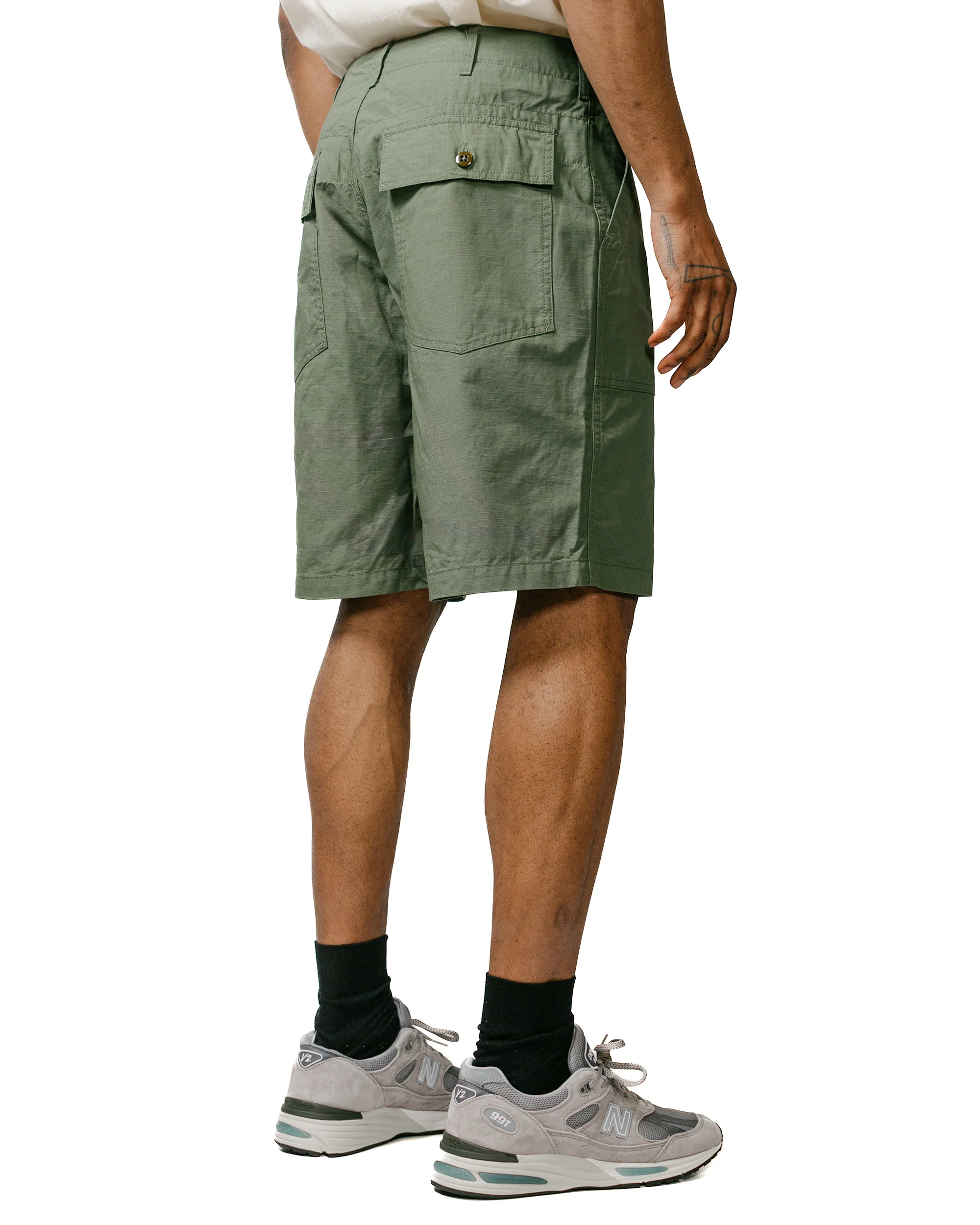 Engineered Garments Fatigue Short Olive Cotton Ripstop - Image 3