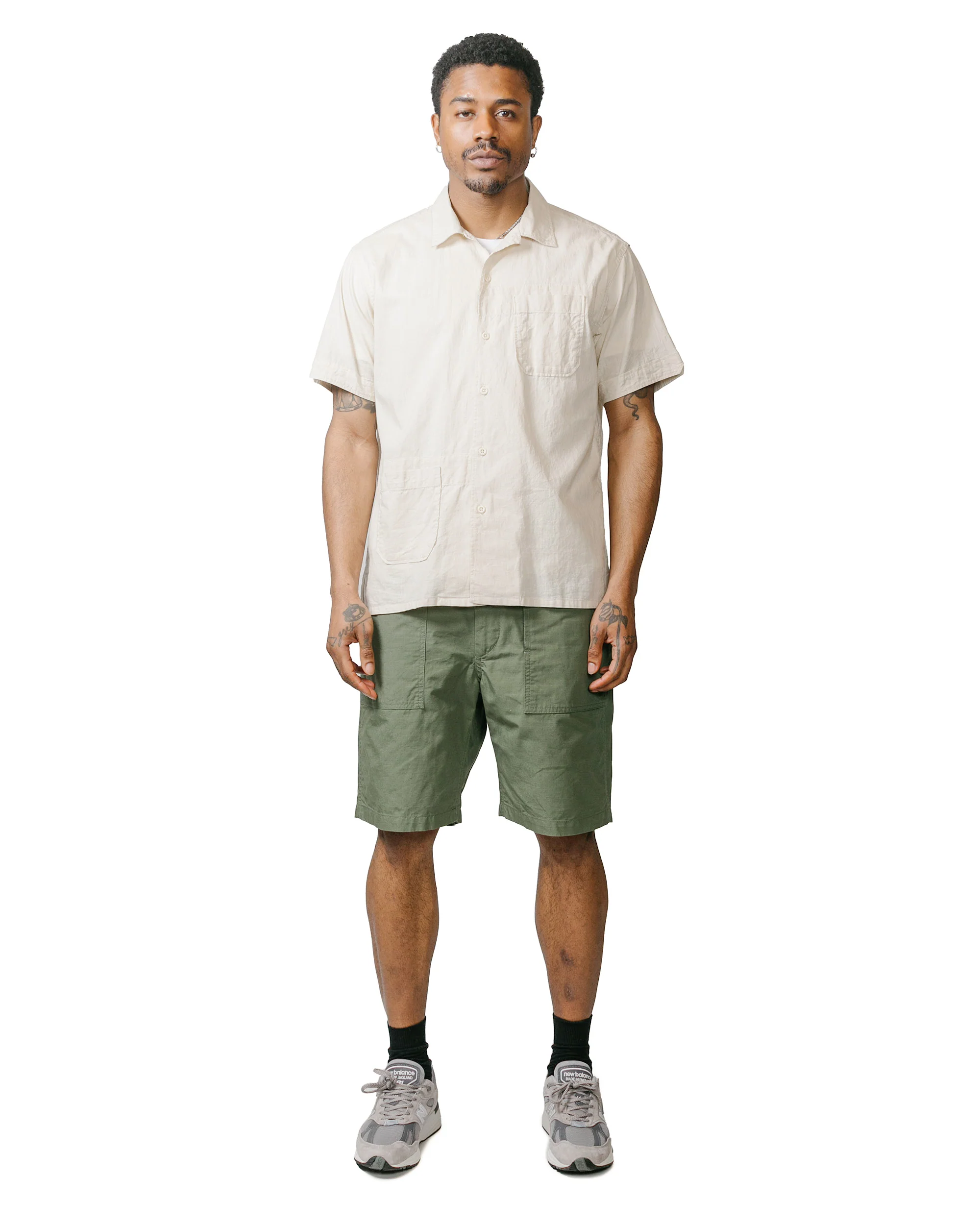 Engineered Garments Fatigue Short Olive Cotton Ripstop - Image 4