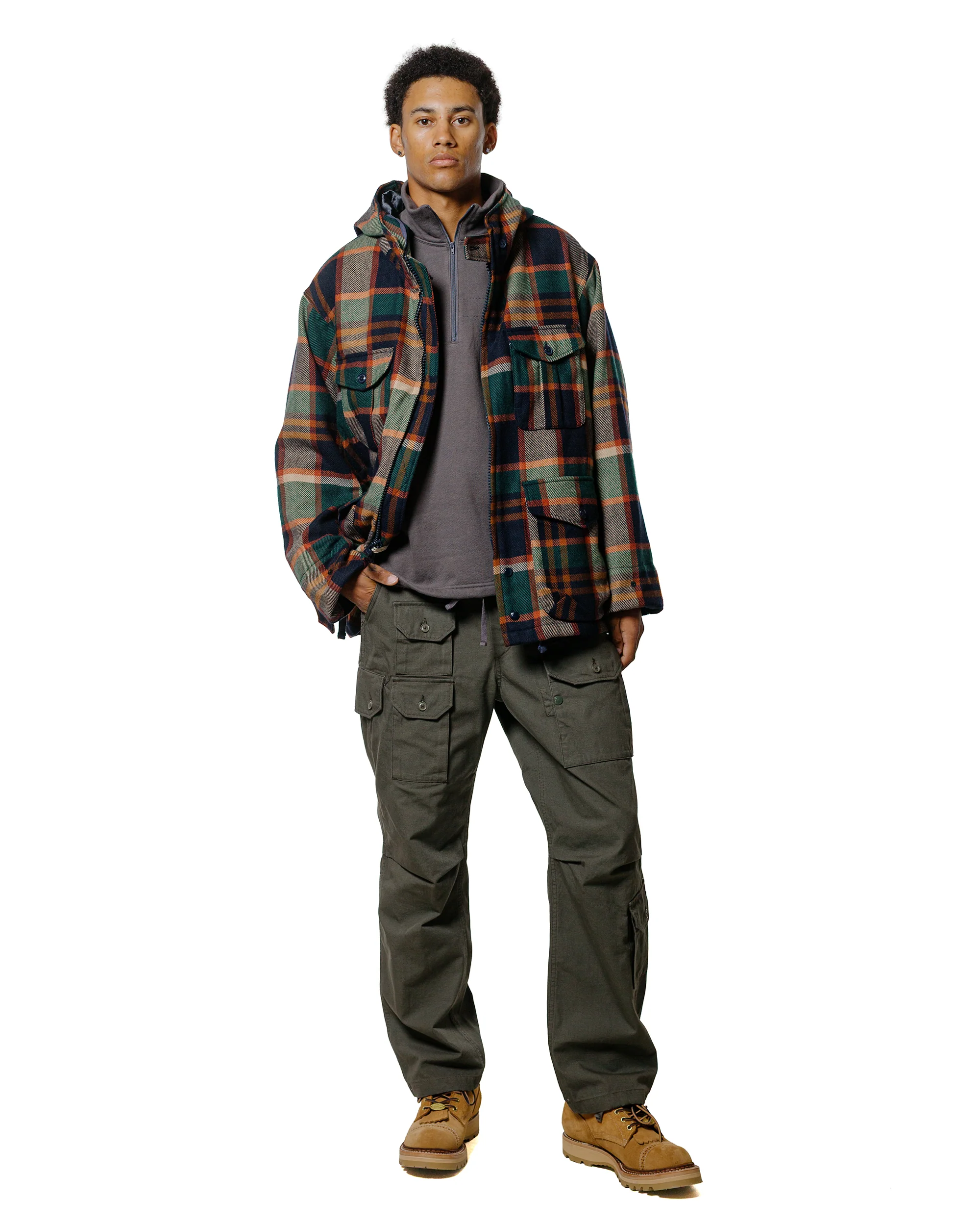 Engineered Garments Flight Pant Olive Heavyweight Cotton Ripstop - Image 4