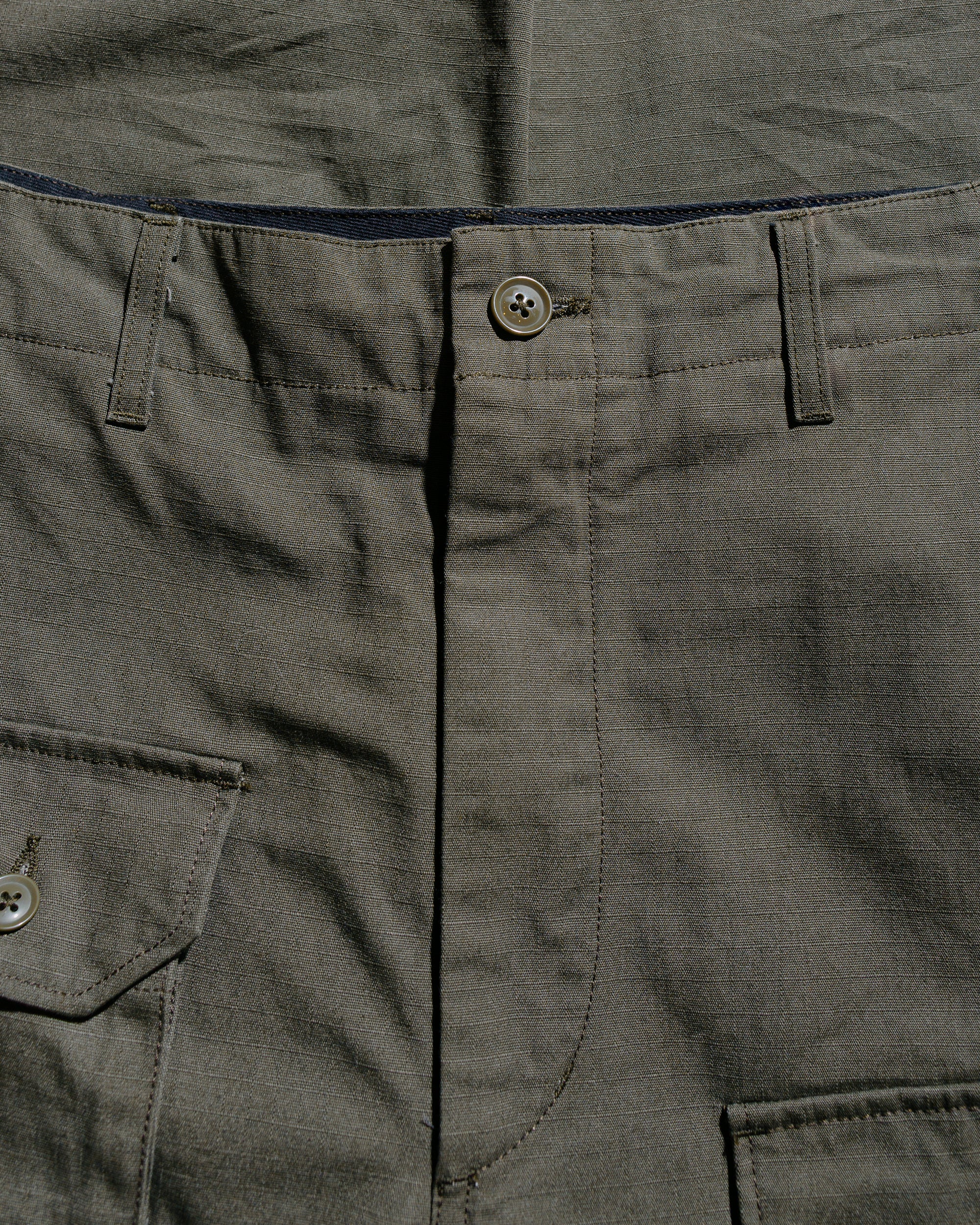 Engineered Garments Flight Pant Olive Heavyweight Cotton Ripstop - Image 5