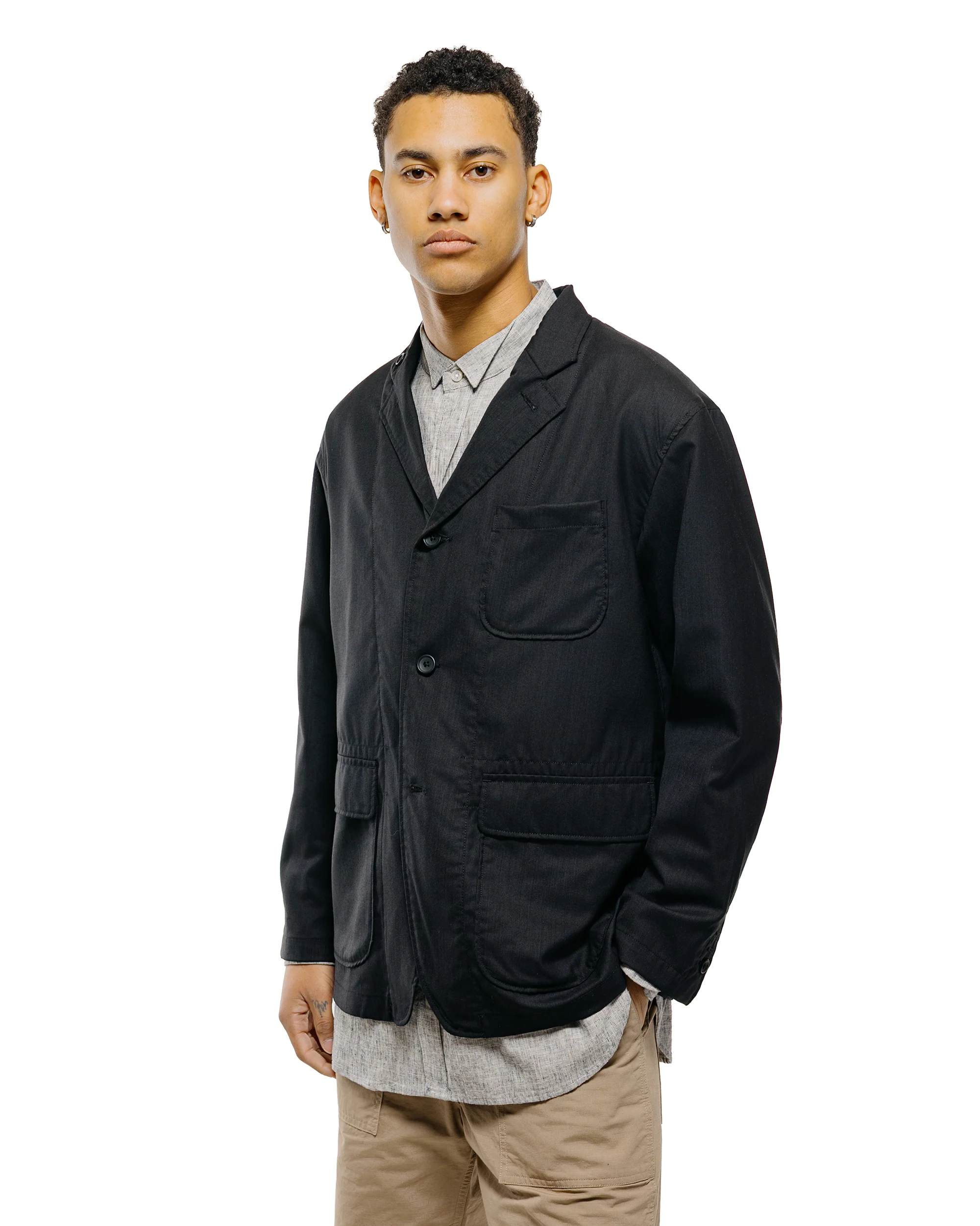 Engineered Garments Loiter Jacket Black Tropical Wool - Image 2