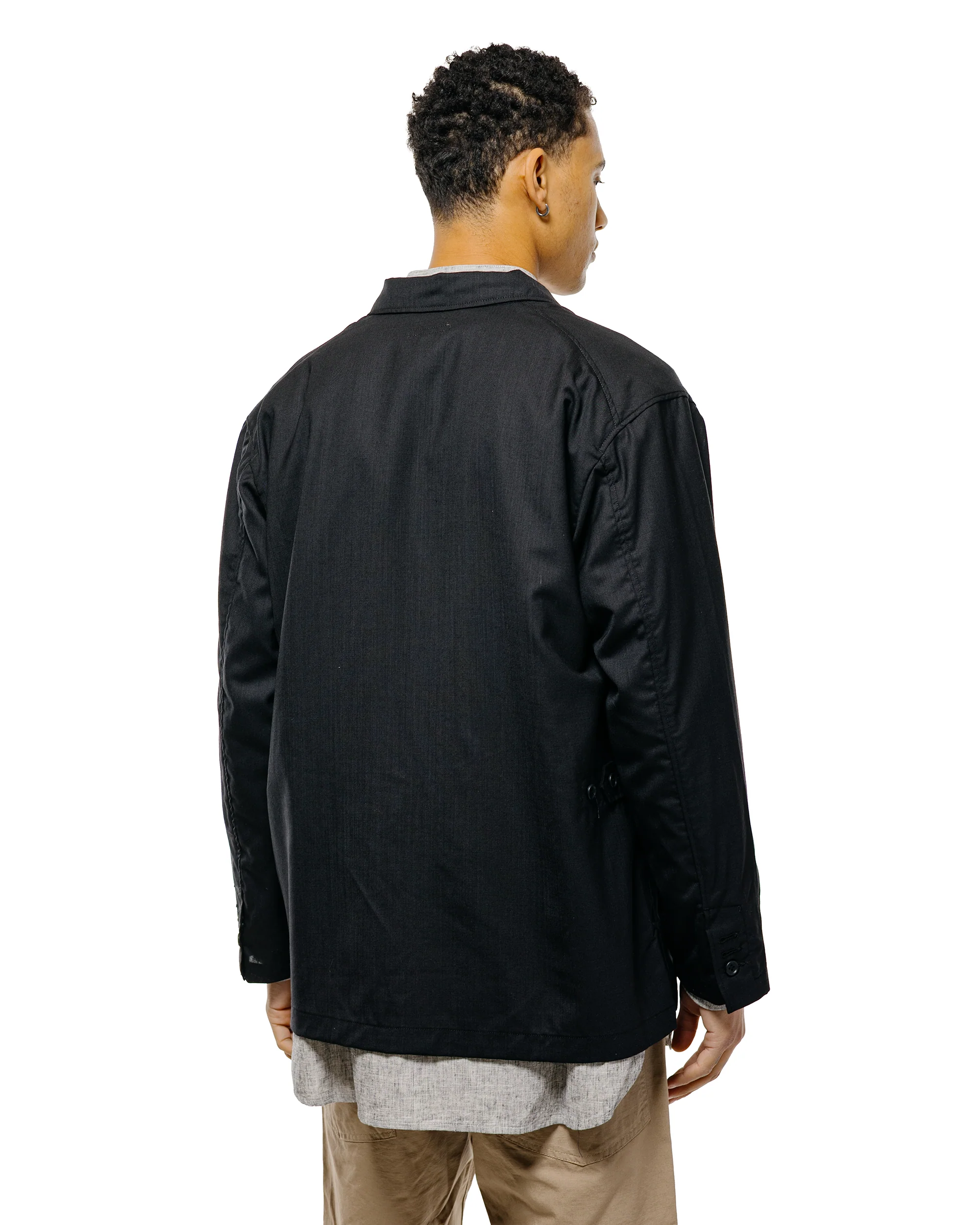 Engineered Garments Loiter Jacket Black Tropical Wool - Image 3