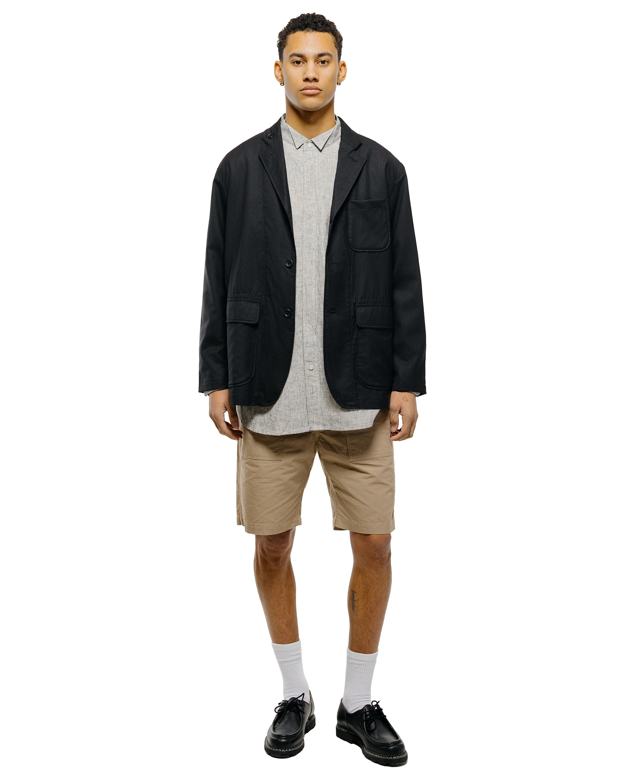 Engineered Garments Loiter Jacket Black Tropical Wool - Image 4