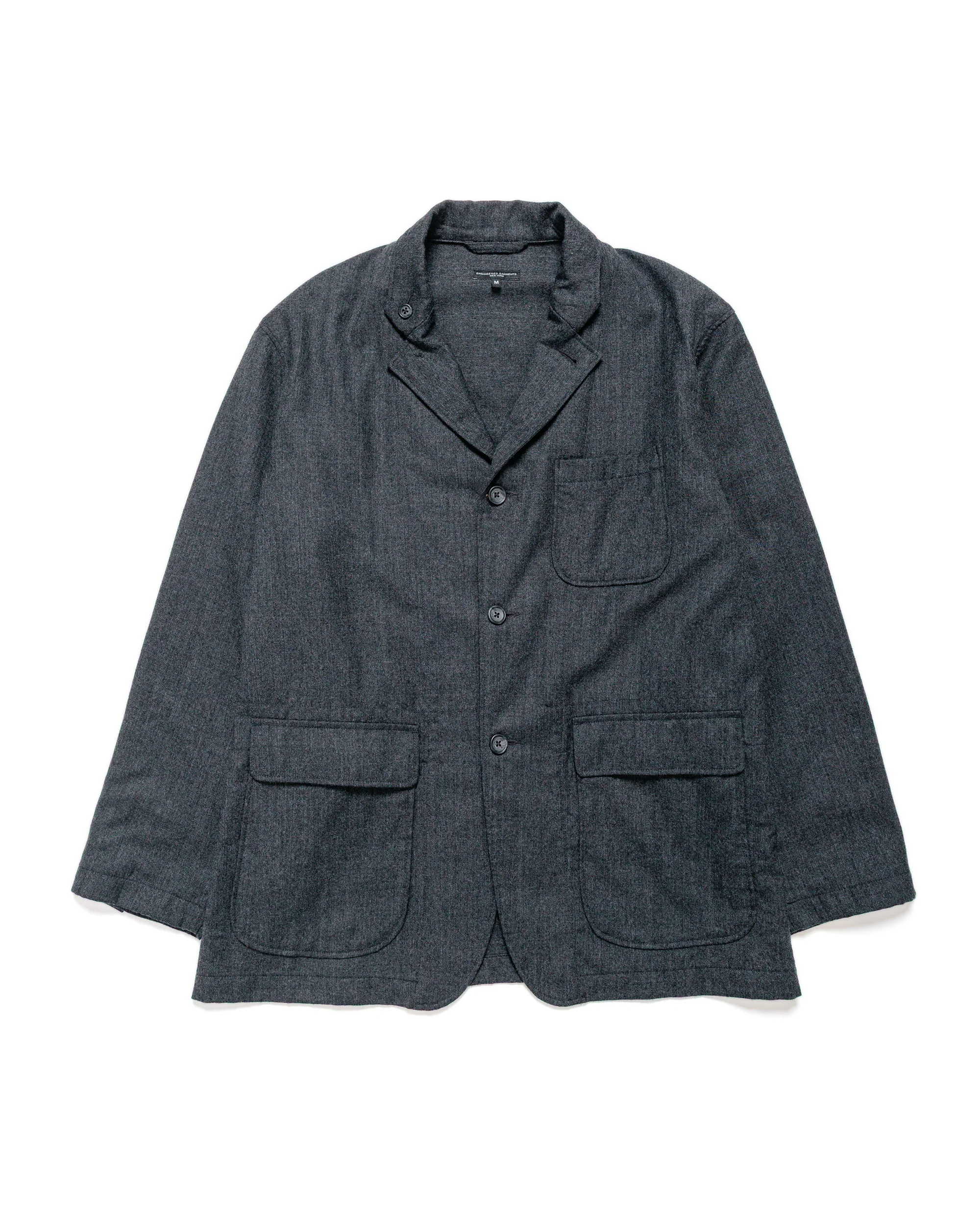 Engineered Garments Loiter Jacket Charcoal High Count Worsted Wool