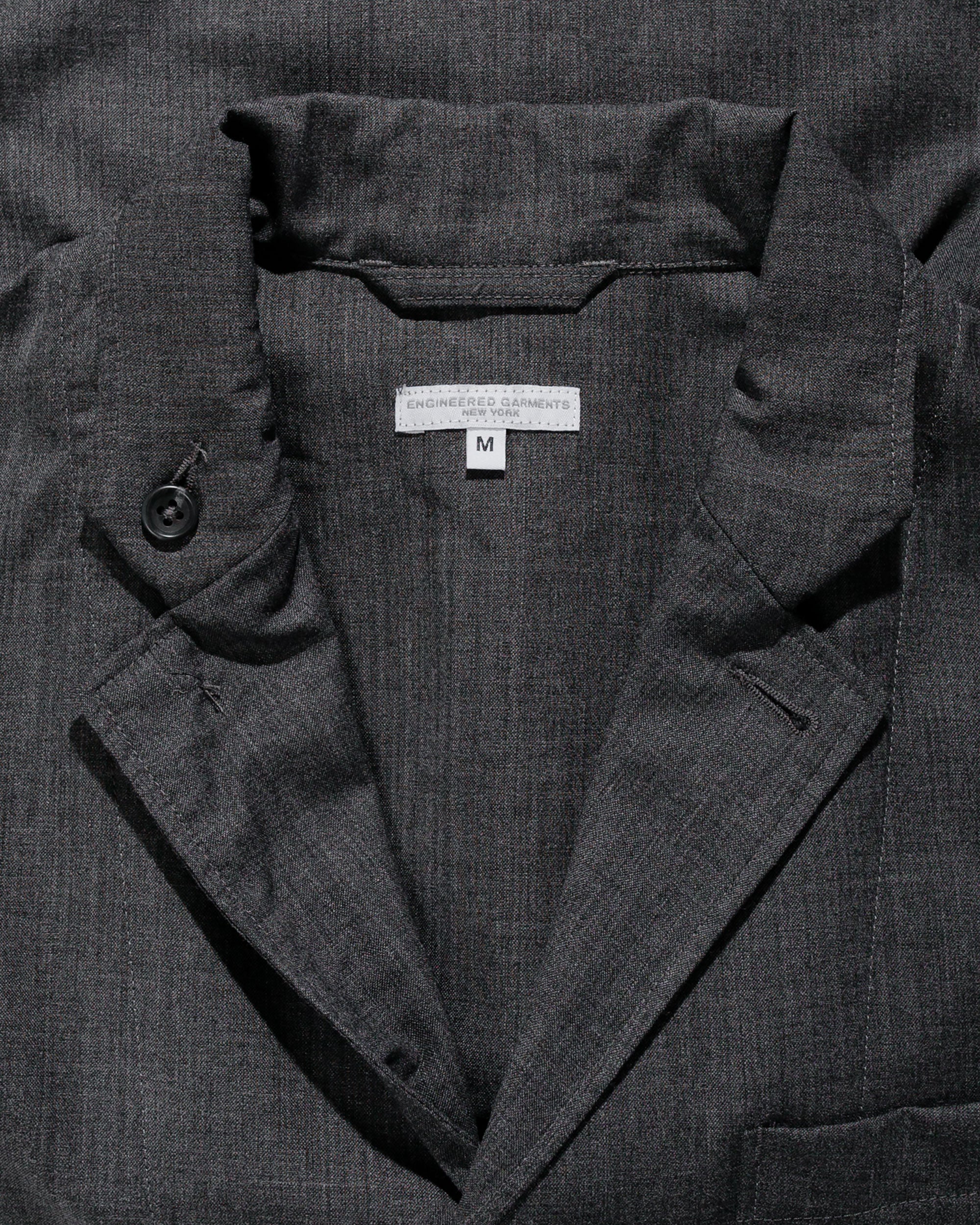 Engineered Garments Loiter Jacket Charcoal Tropical Wool - Image 5