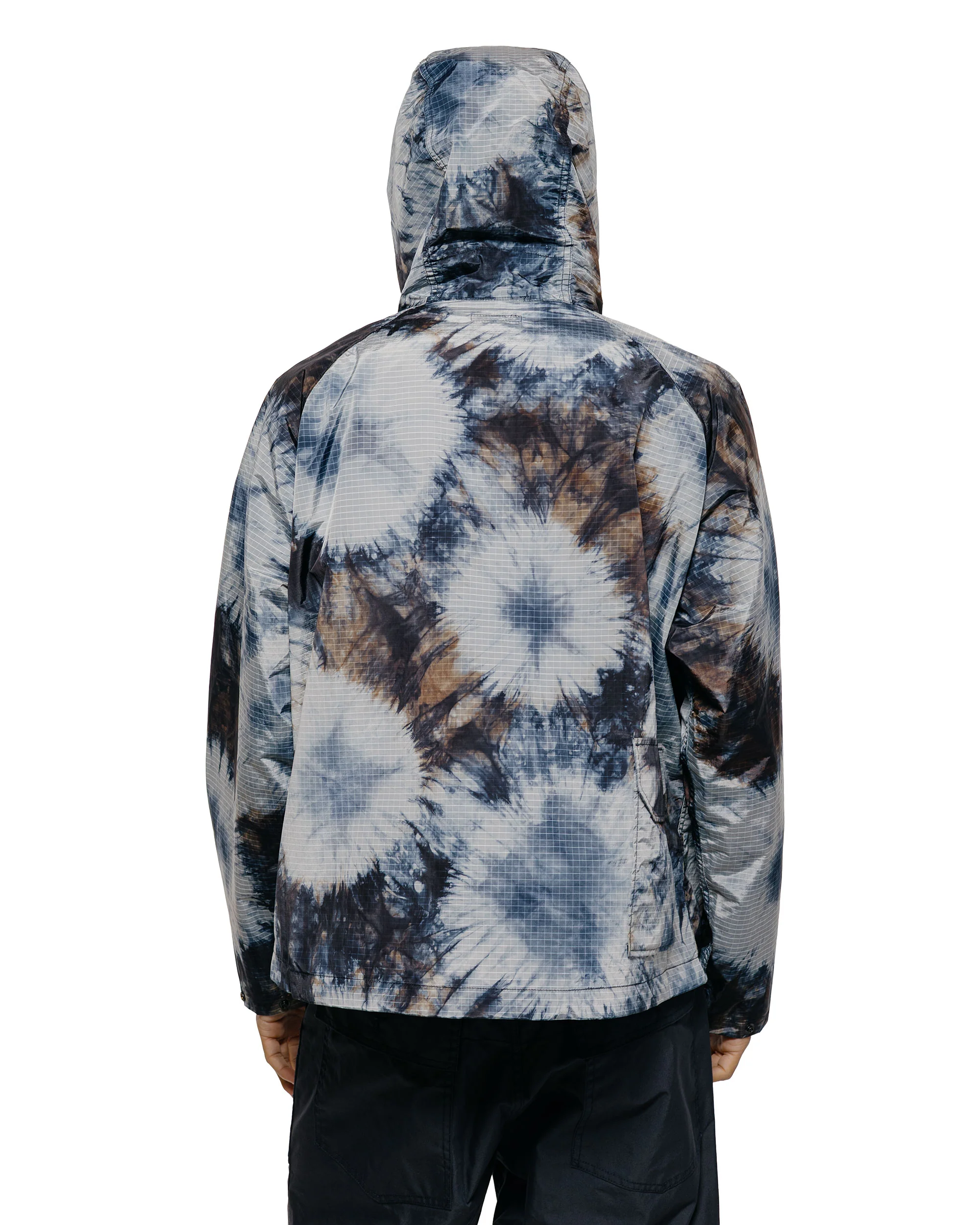 Engineered Garments Lt Parka Navy Nylon Tie Dye Print Ripstop - Image 3