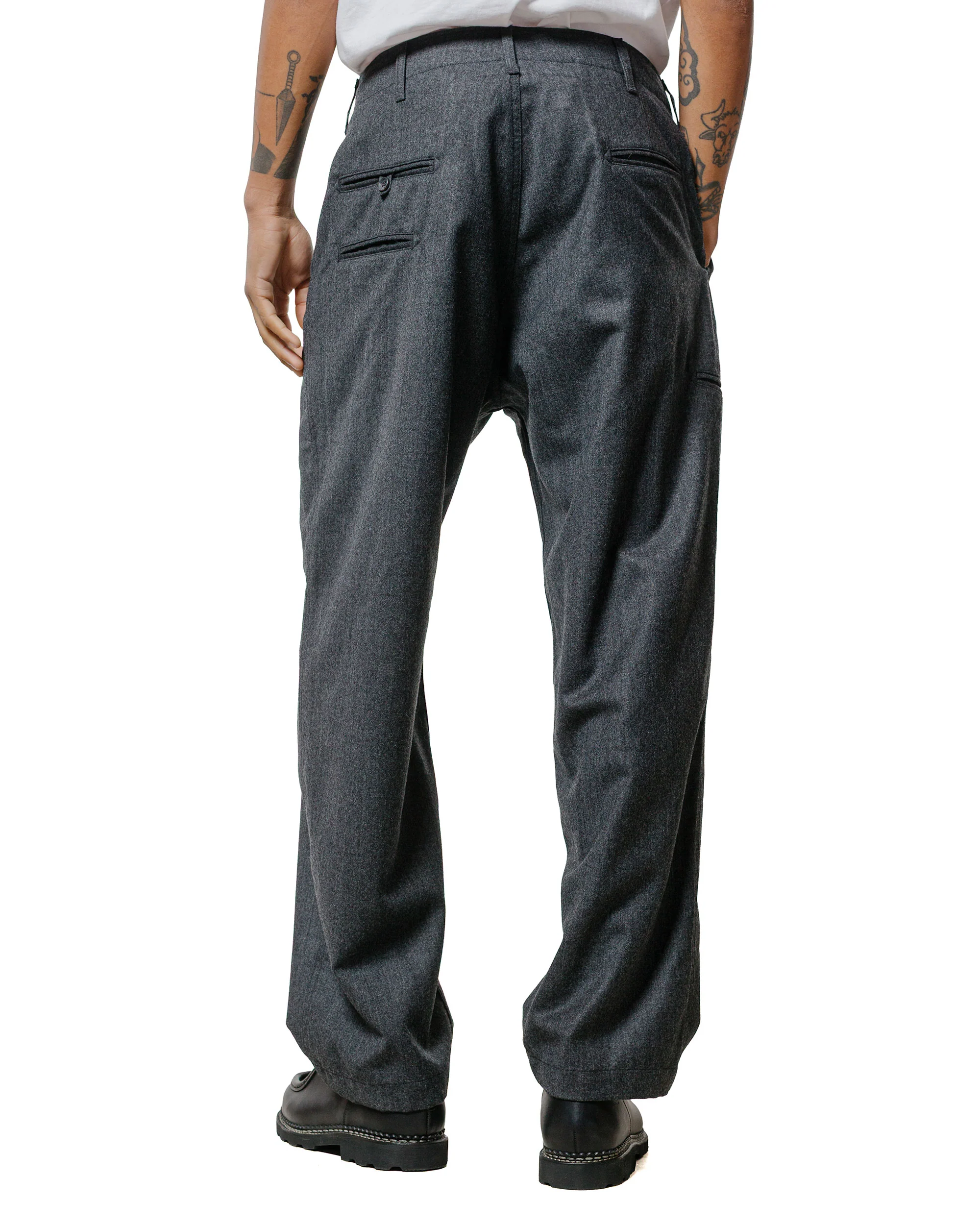 Engineered Garments NNP Pant Charcoal High Count Worsted Wool - Image 3