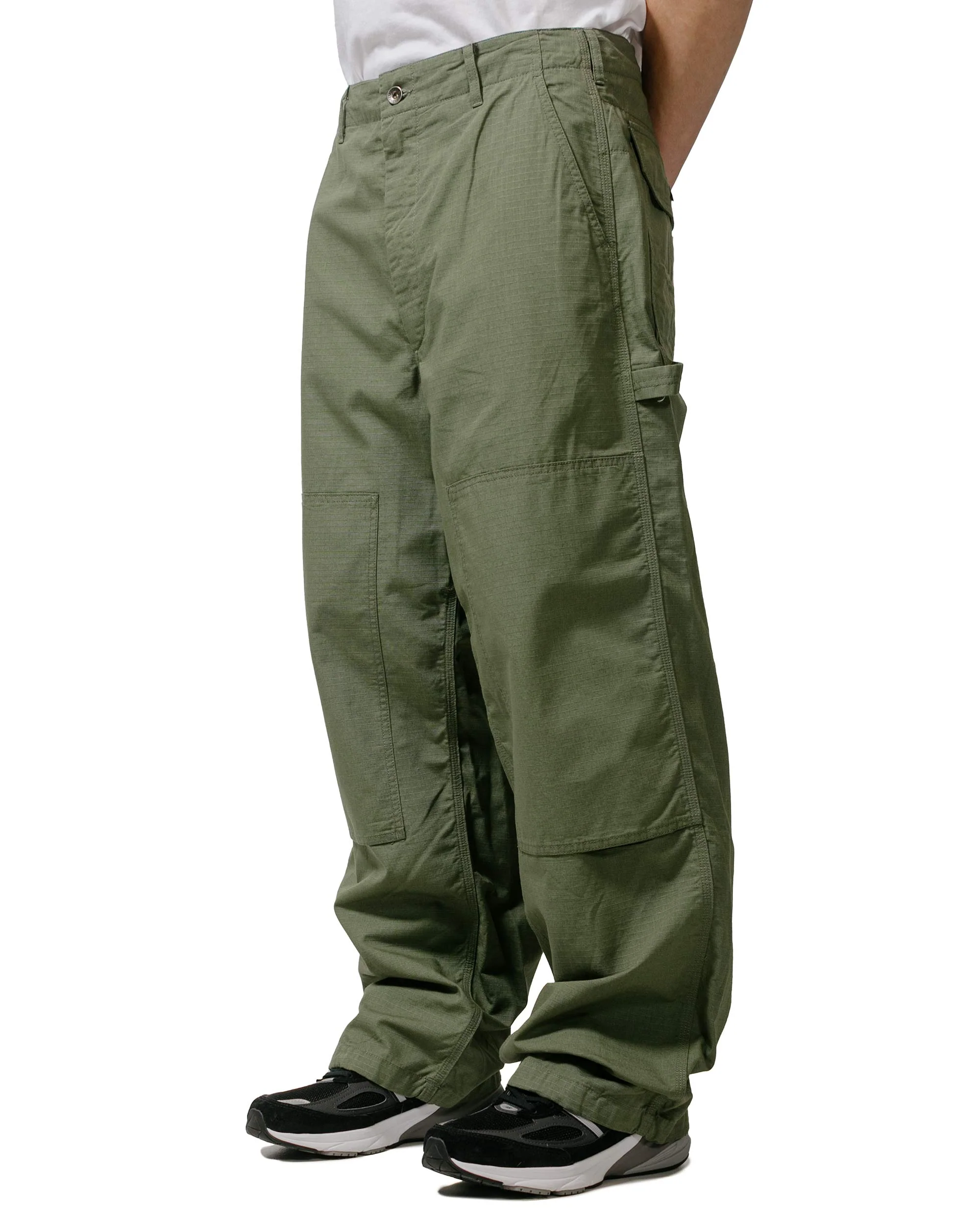 Engineered Garments Painter Pant Olive Cotton Ripstop - Image 2
