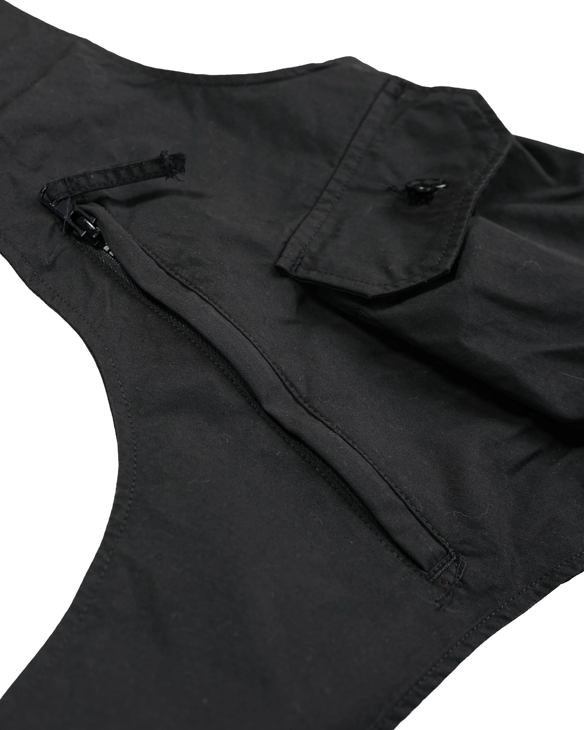 Engineered Garments Shoulder Vest Black Lt.Weight Nyco Poplin - Image 4