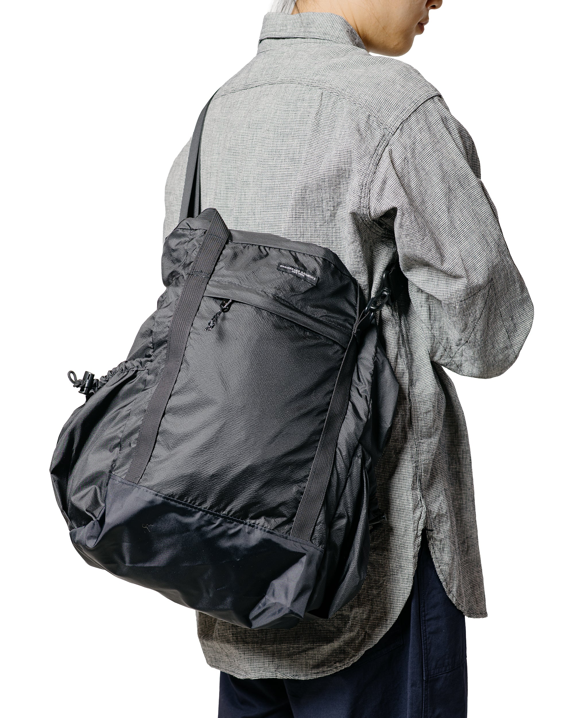 Engineered Garments UL 3 Way Bag Black Nylon Micro Ripstop - Image 2