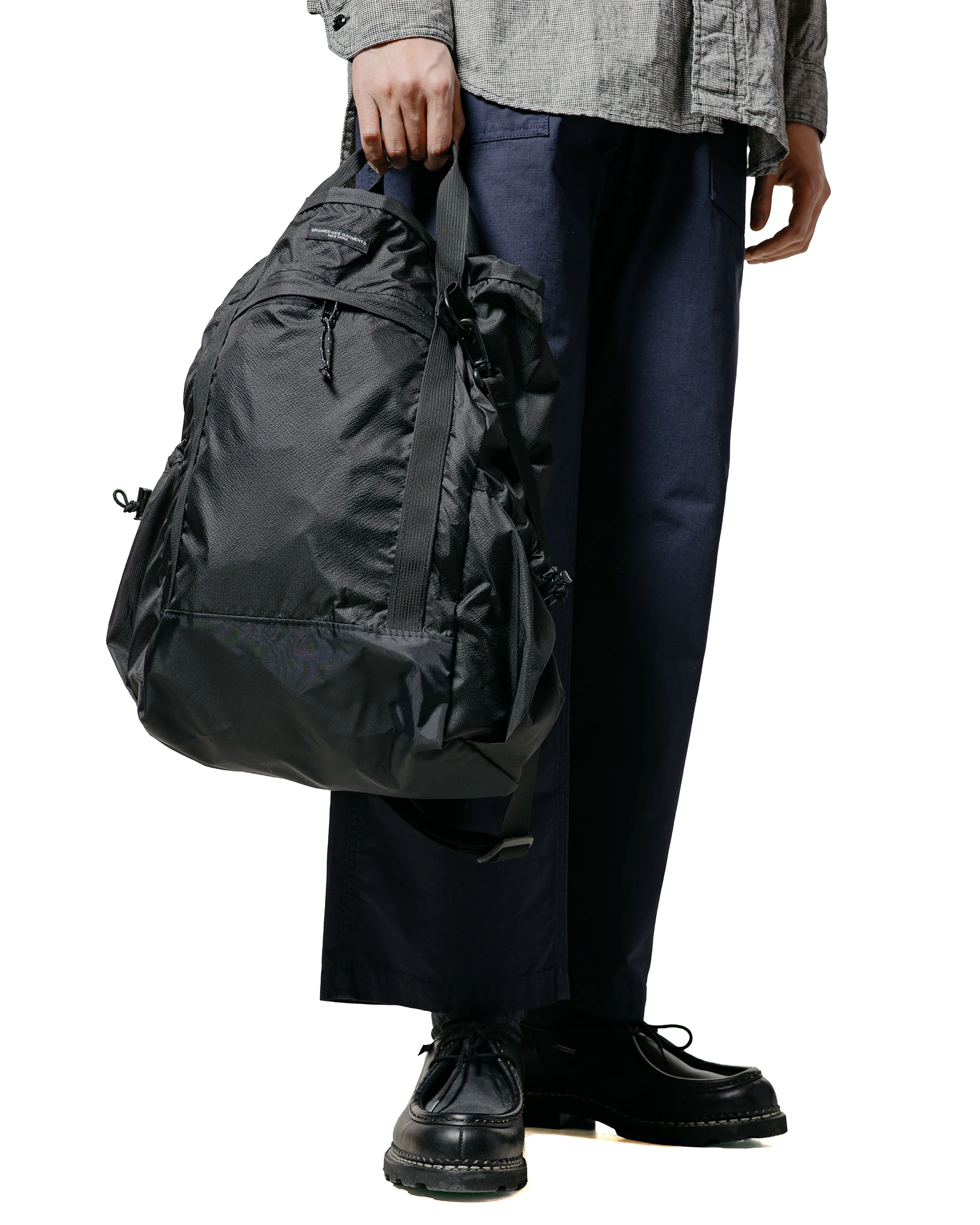 Engineered Garments UL 3 Way Bag Black Nylon Micro Ripstop - Image 3
