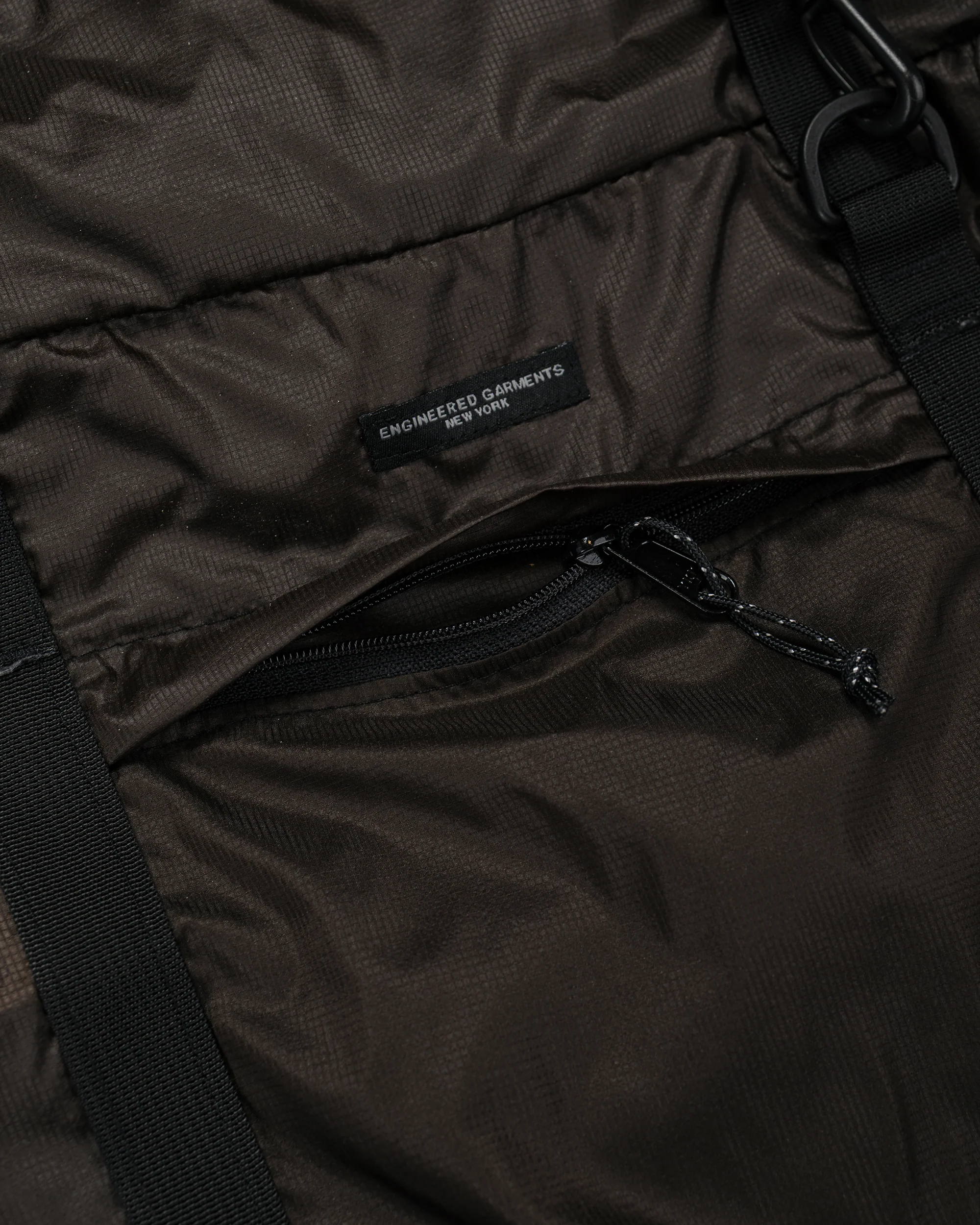 Engineered Garments UL 3 Way Bag Brown Nylon Micro Ripstop - Image 2