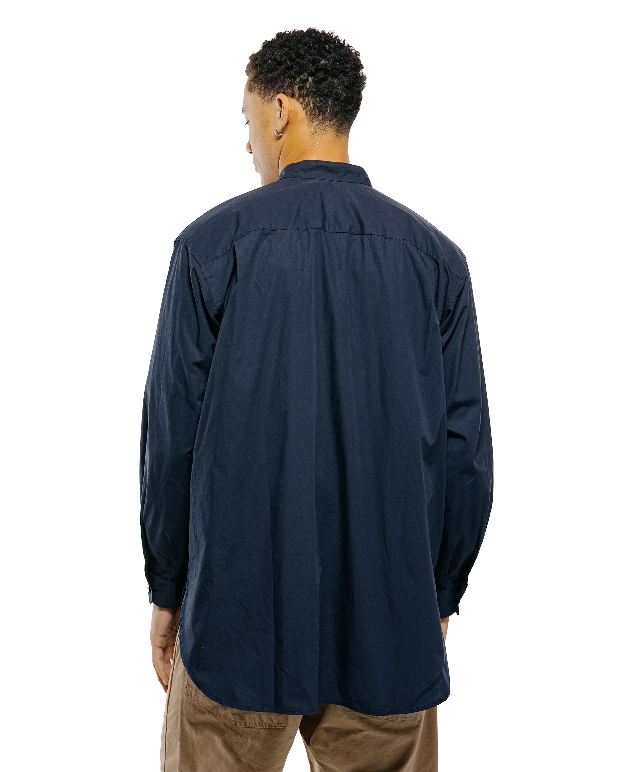 Engineered Garments Wing Collar Shirt Dark Navy Cotton Broadcloth - Image 3
