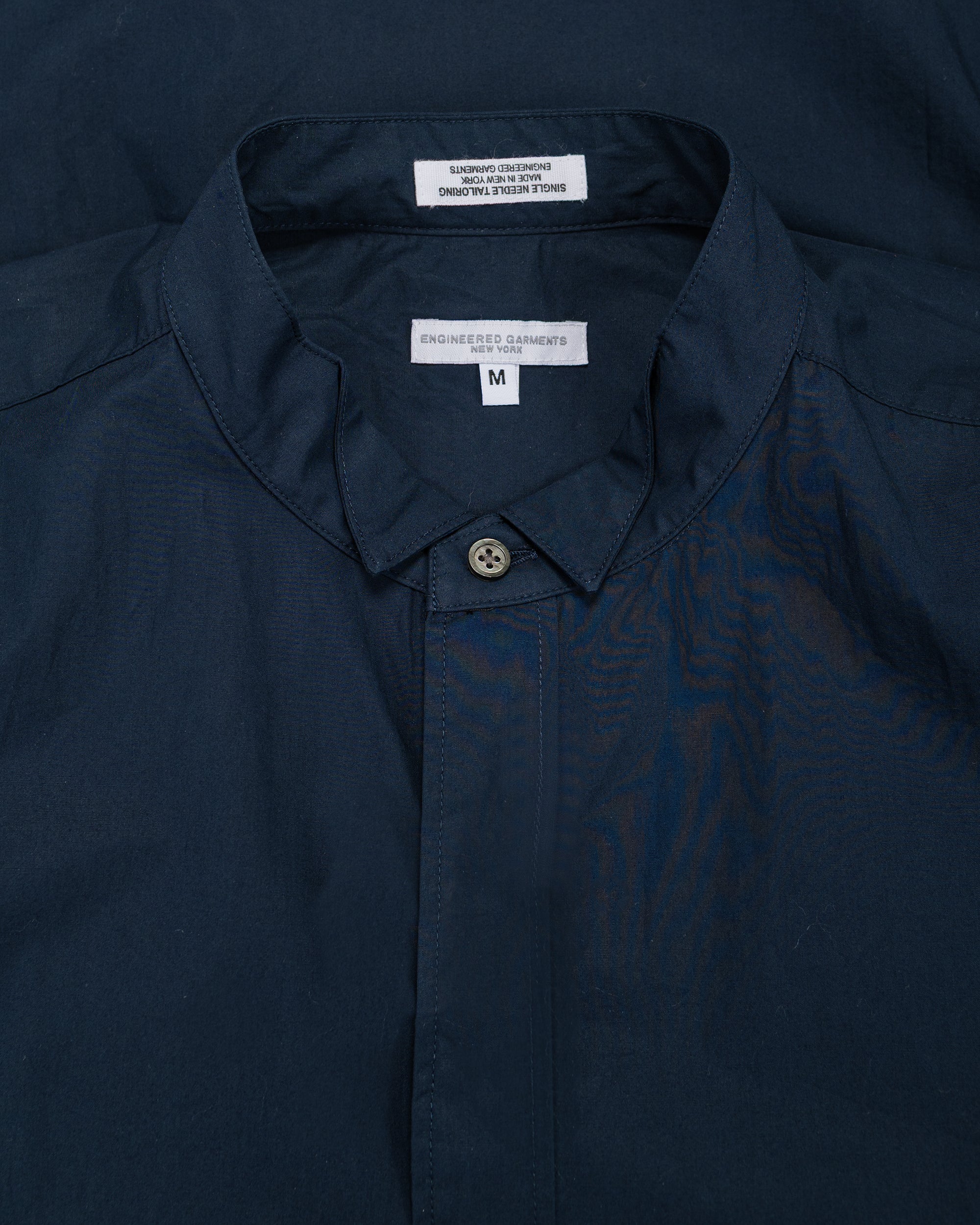 Engineered Garments Wing Collar Shirt Dark Navy Cotton Broadcloth - Image 5