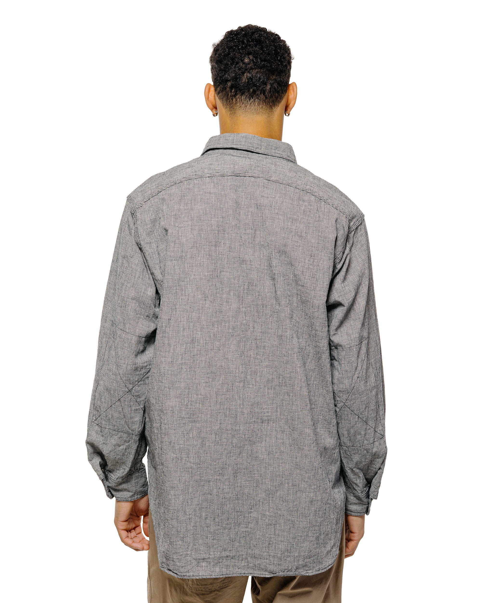 Engineered Garments Work Shirt Black/Grey CL Houndstooth - Image 3