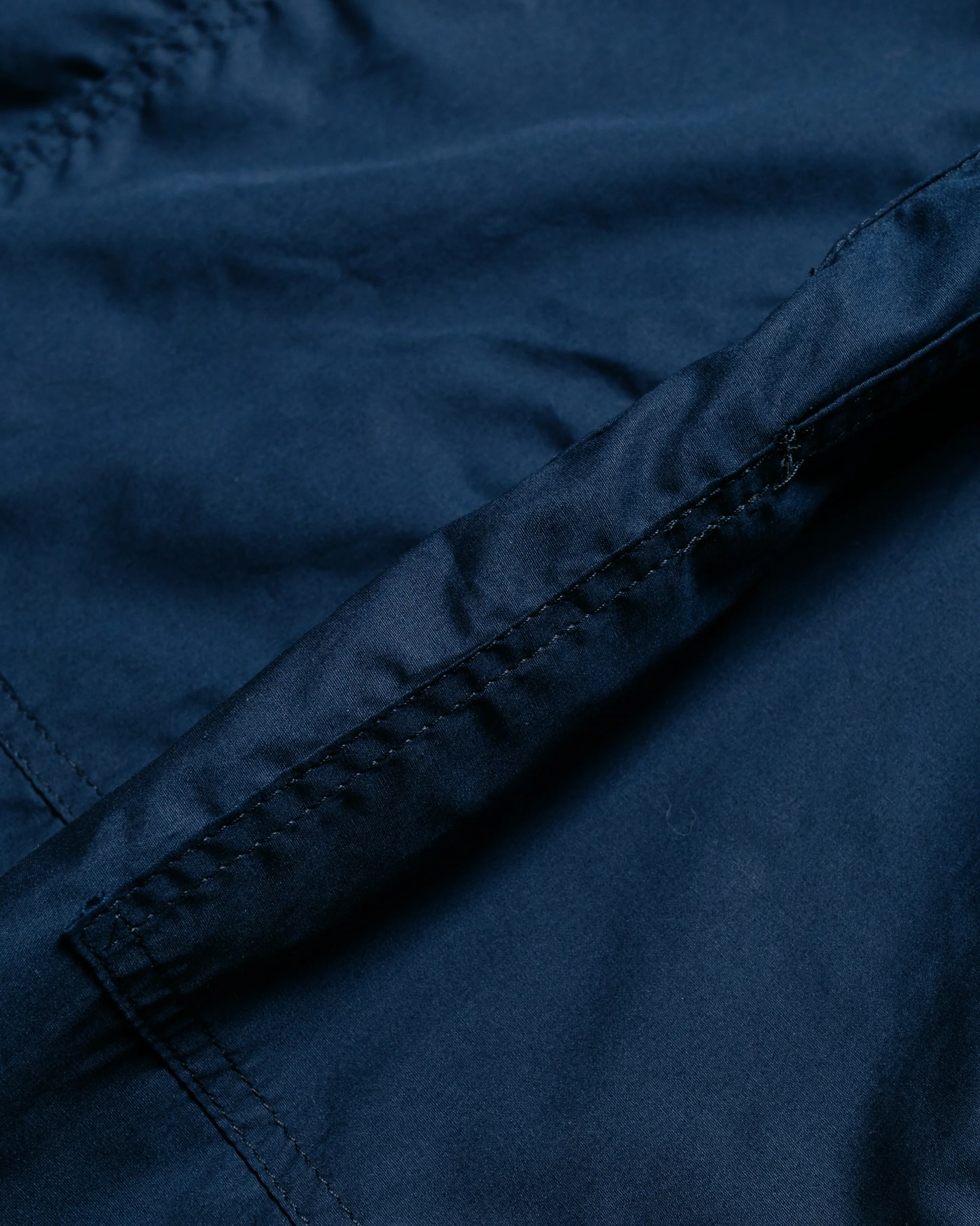 Engineered Garments Workaday Army Pop Over Shirt Navy Superfine Poplin - Image 5