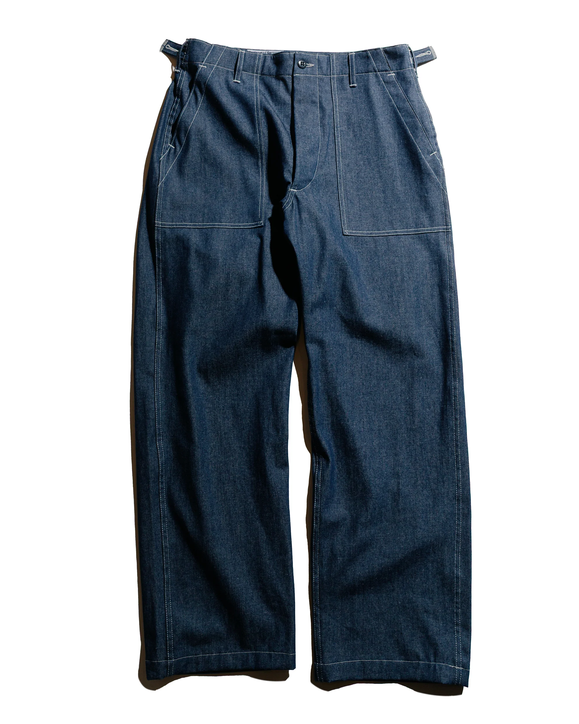 Engineered Garments Workaday Fatigue Pant Contrast Stitch Indigo Industrial 8oz Denim