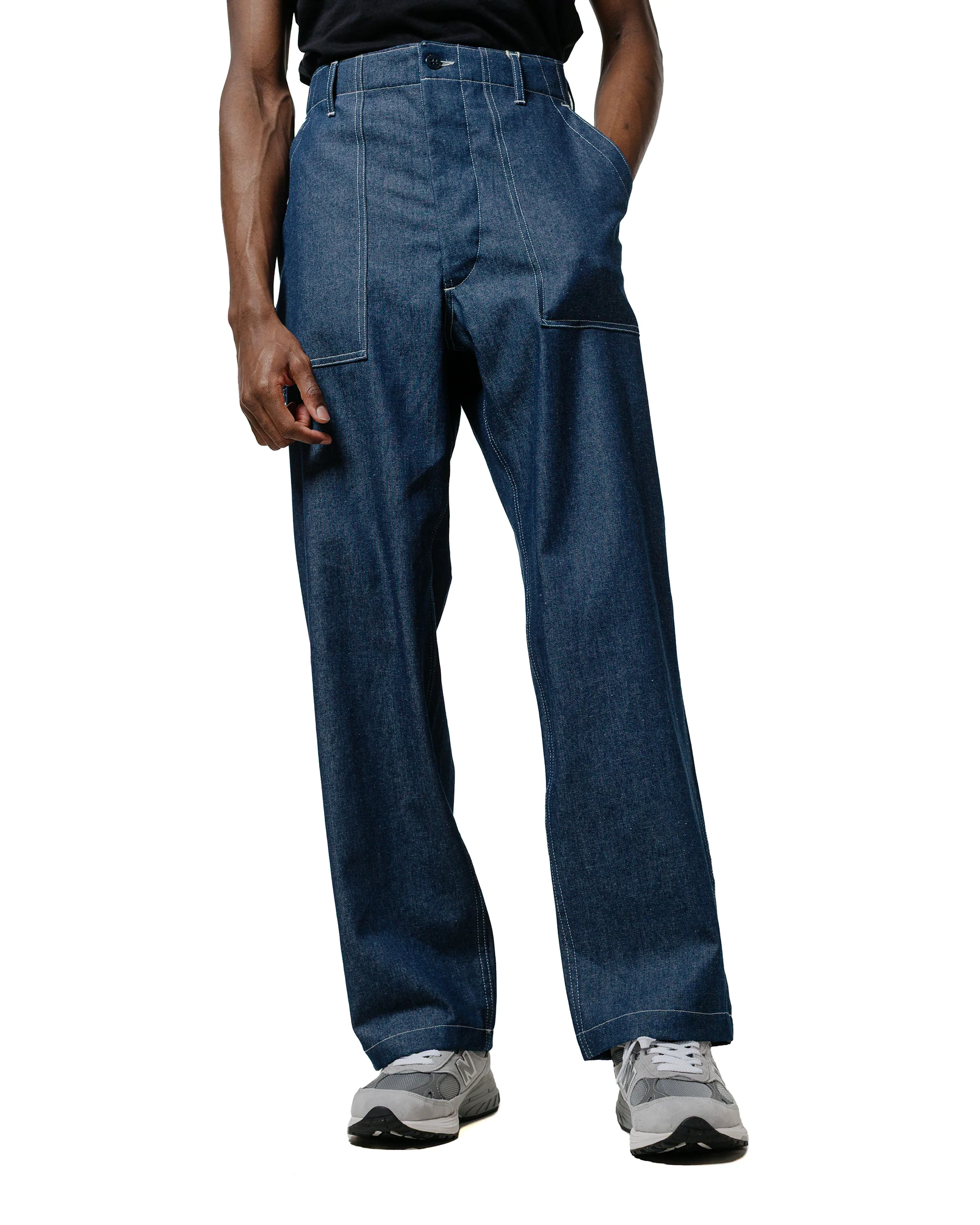 Engineered Garments Workaday Fatigue Pant Contrast Stitch Indigo Industrial 8oz Denim - Image 2