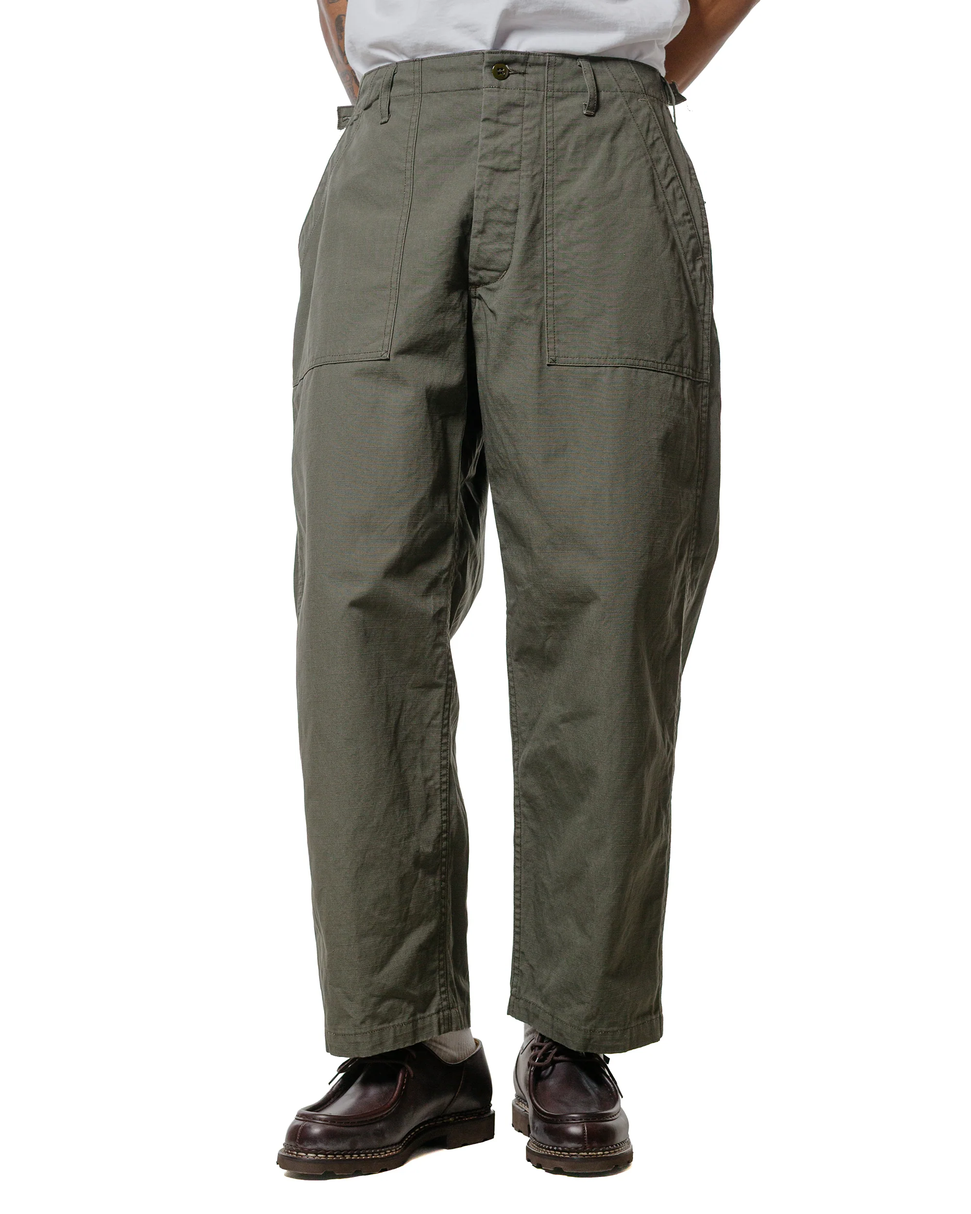 Engineered Garments Workaday Fatigue Pant Olive Heavyweight Cotton Ripstop - Image 2