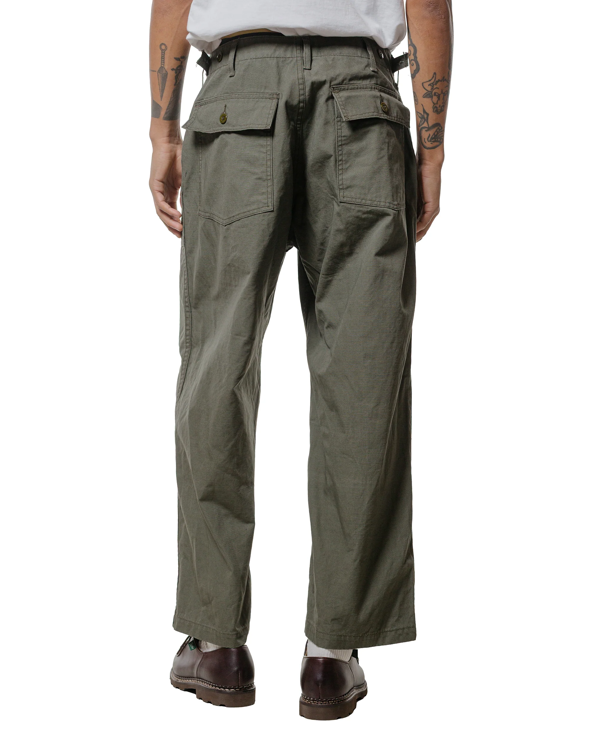 Engineered Garments Workaday Fatigue Pant Olive Heavyweight Cotton Ripstop - Image 3