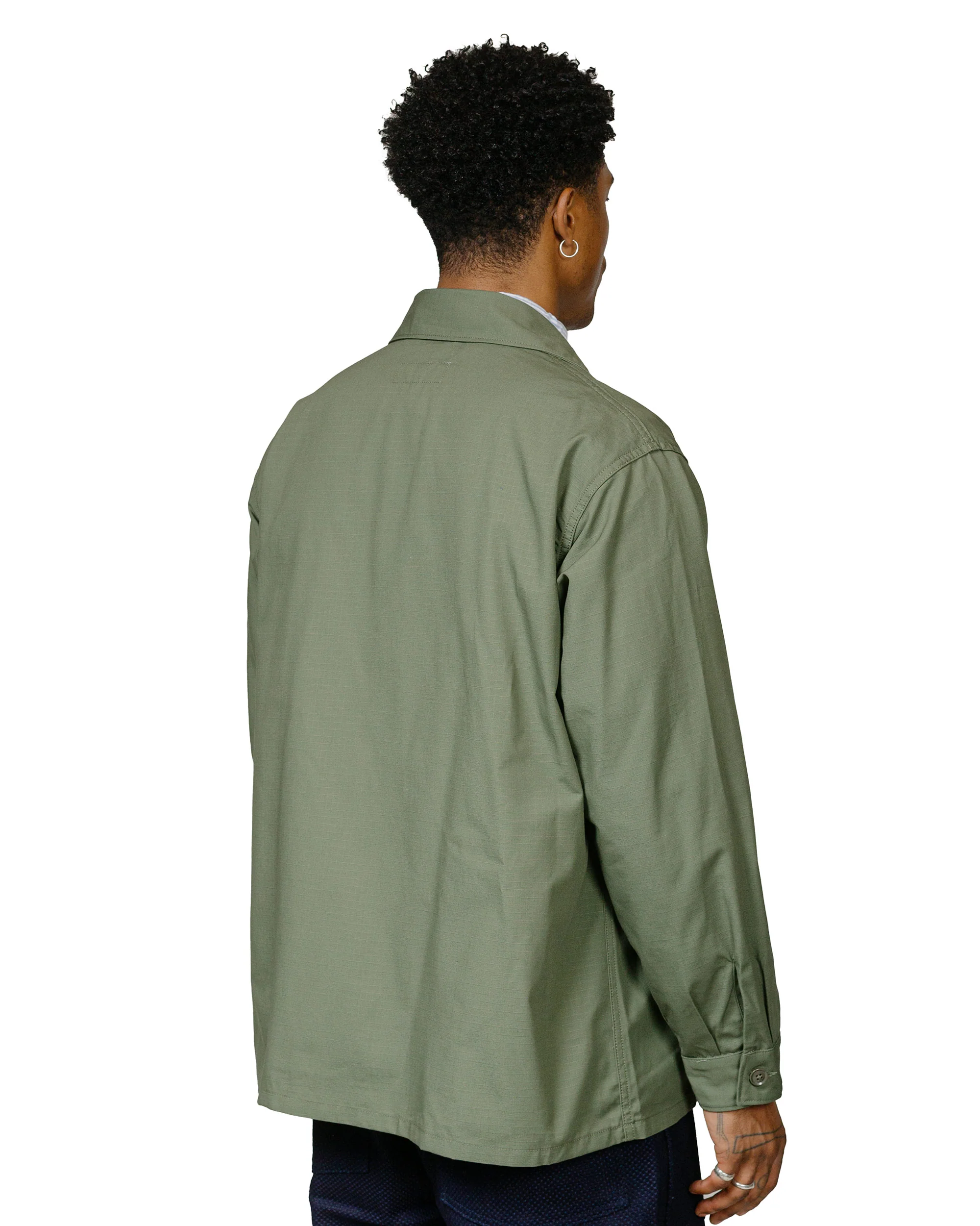 Engineered Garments Workaday MC Shirt Jacket Olive Cotton Ripstop - Image 3