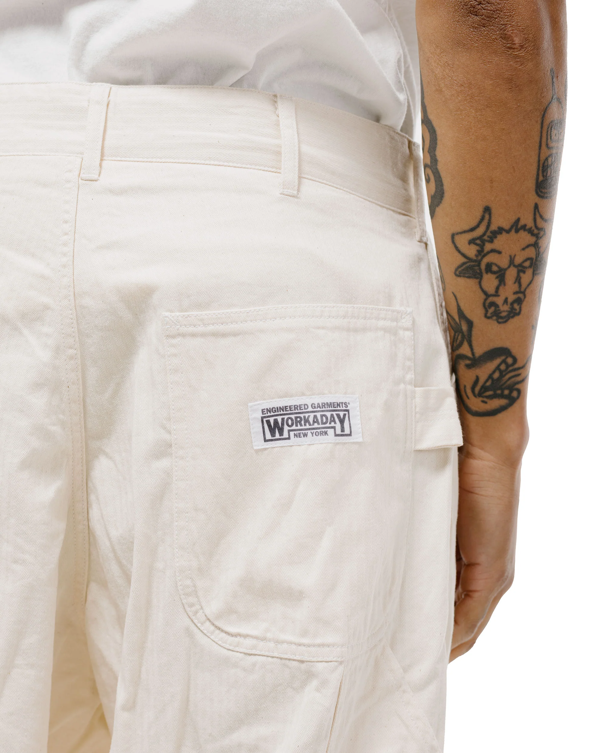 Engineered Garments Workaday Painter Pant Natural 7oz Cotton HB Twill - Image 3