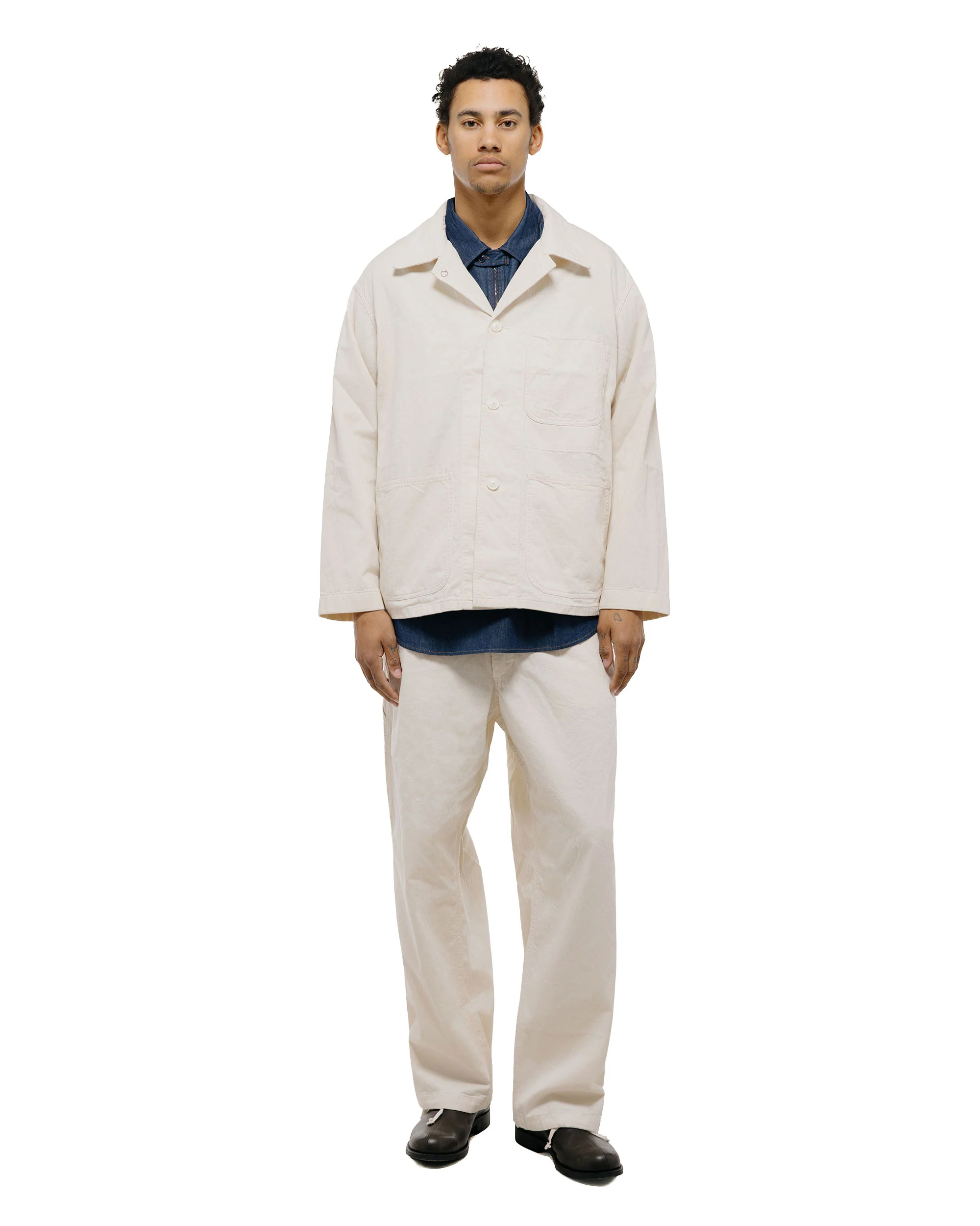 Engineered Garments Workaday Painter Pant Natural 7oz Cotton HB Twill - Image 5