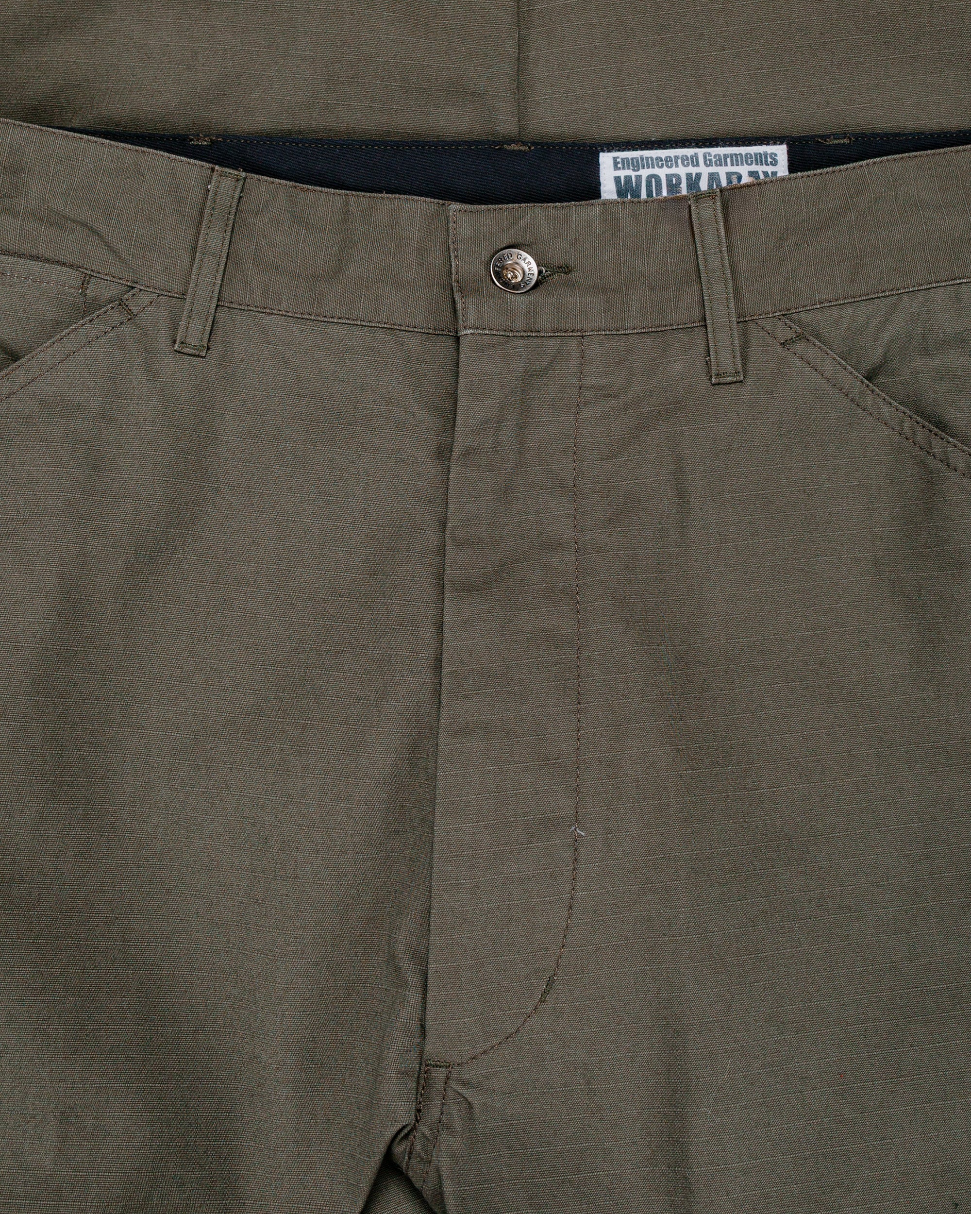 Engineered Garments Workaday Painter Pant Olive Heavyweight Cotton Ripstop - Image 5