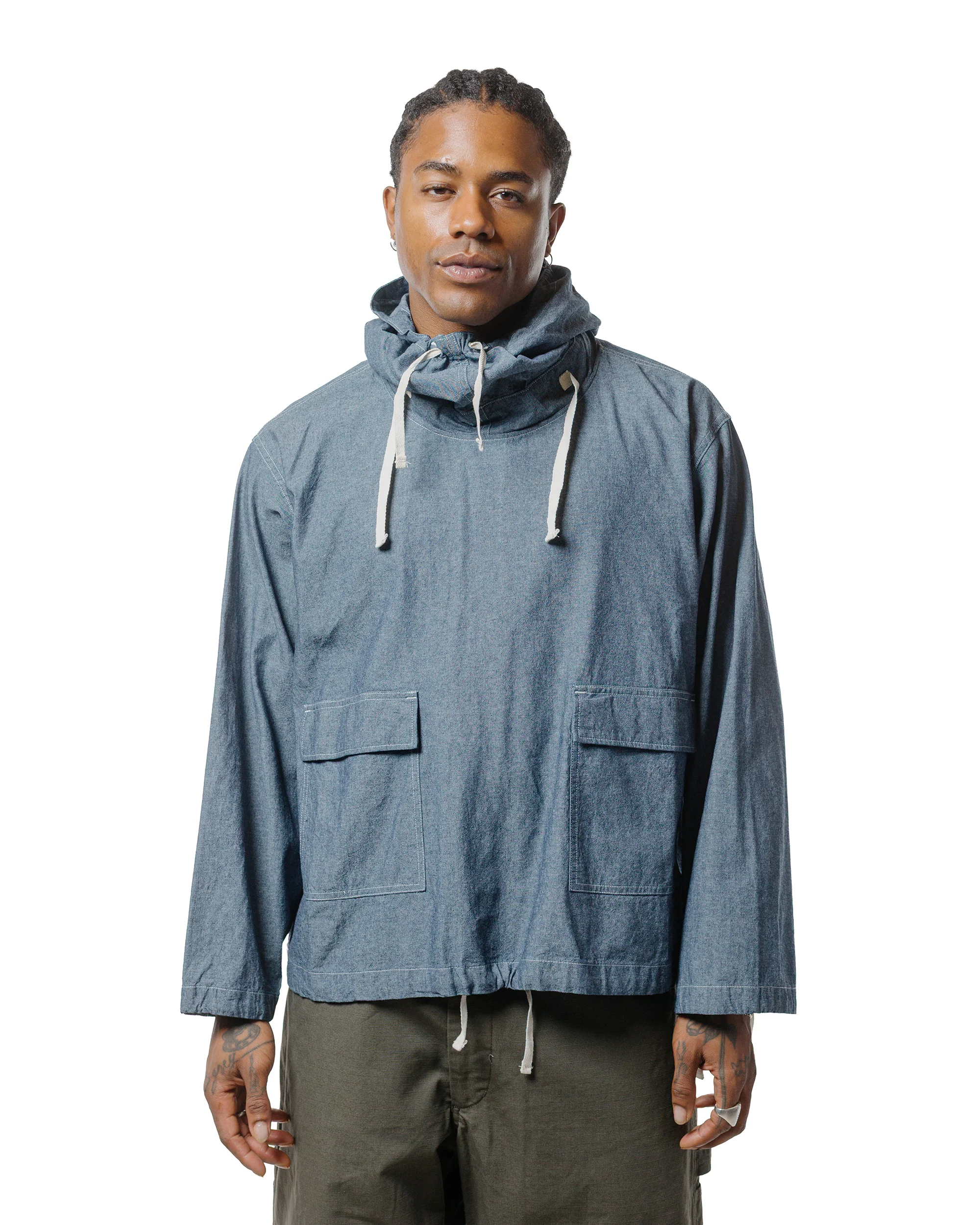 Engineered Garments Workaday Salvage Smock Indigo 4.5oz Cotton Chambray - Image 2