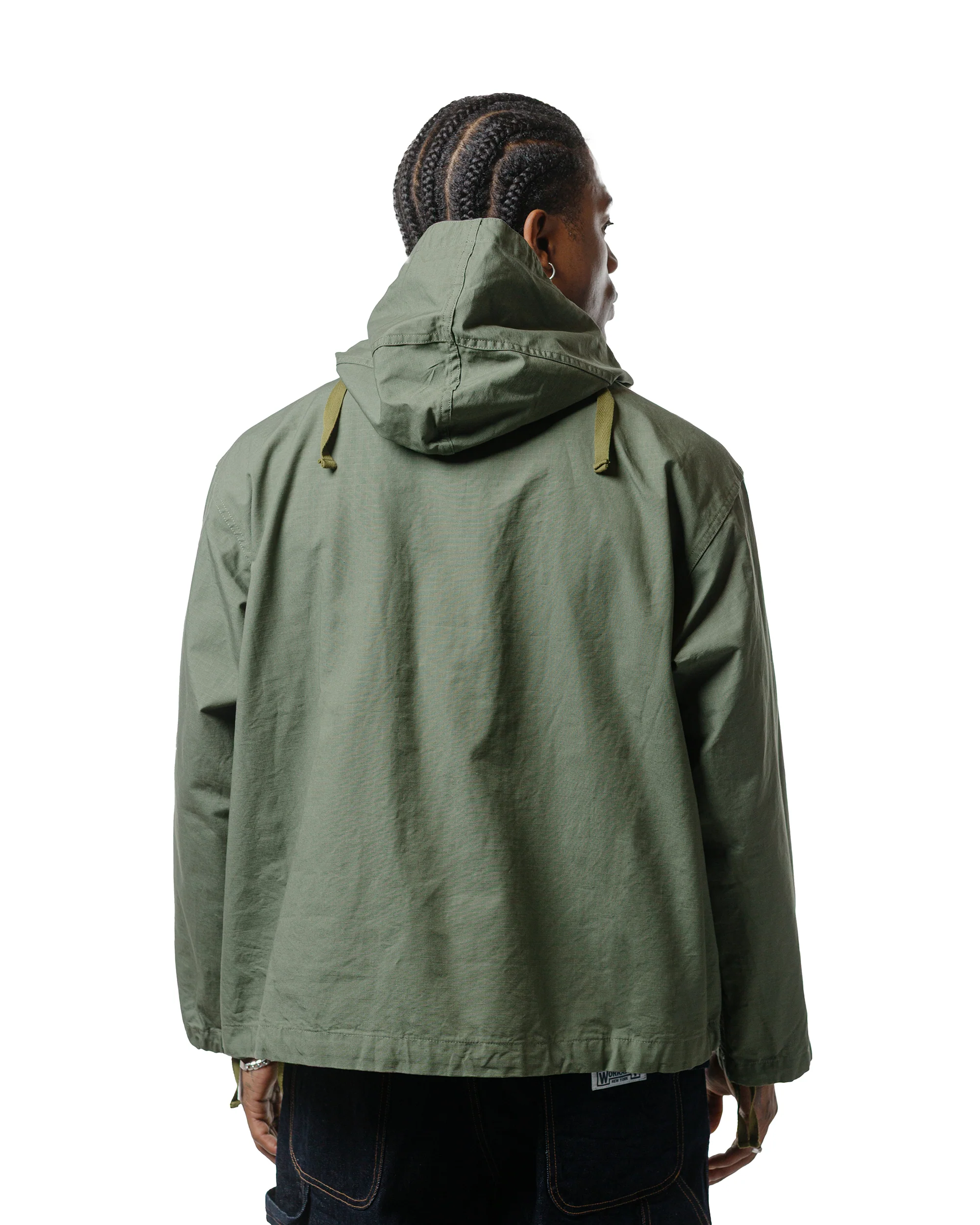 Engineered Garments Workaday Salvage Smock Olive Cotton Ripstop - Image 3