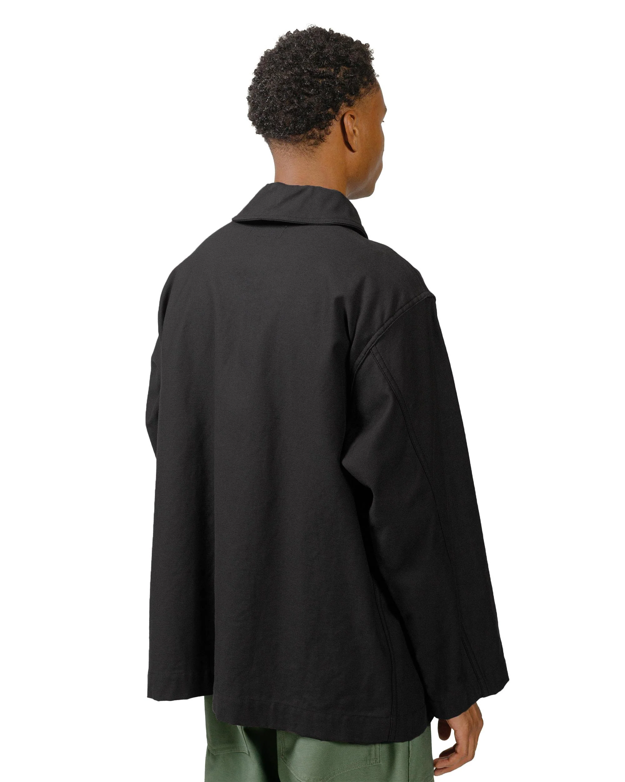 Engineered Garments Workaday Shawl Collar Jacket Black Cotton Reverse Sateen - Image 3