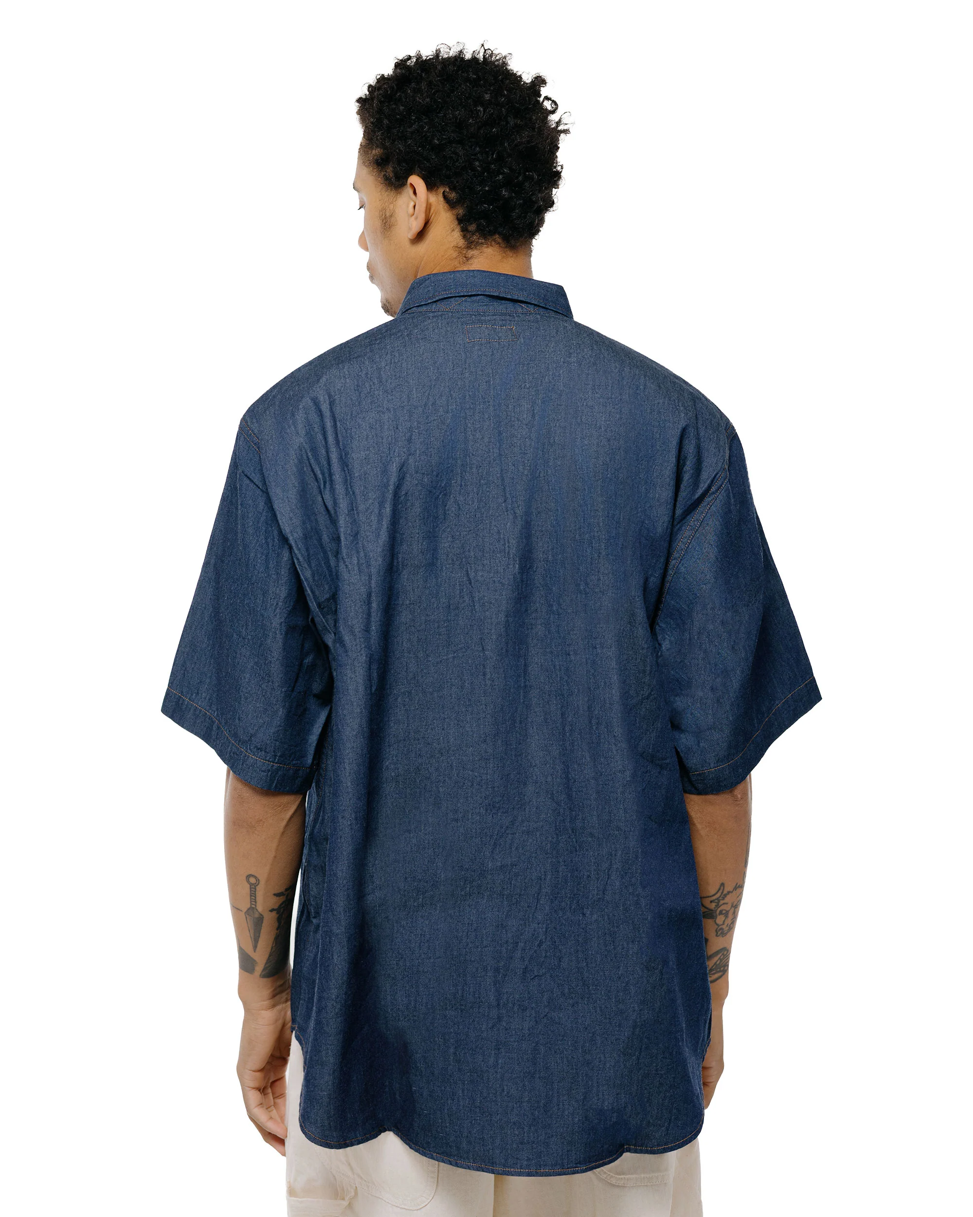 Engineered Garments Workaday Spinnaker Shirt Indigo 4.5oz Denim Shirting - Image 4