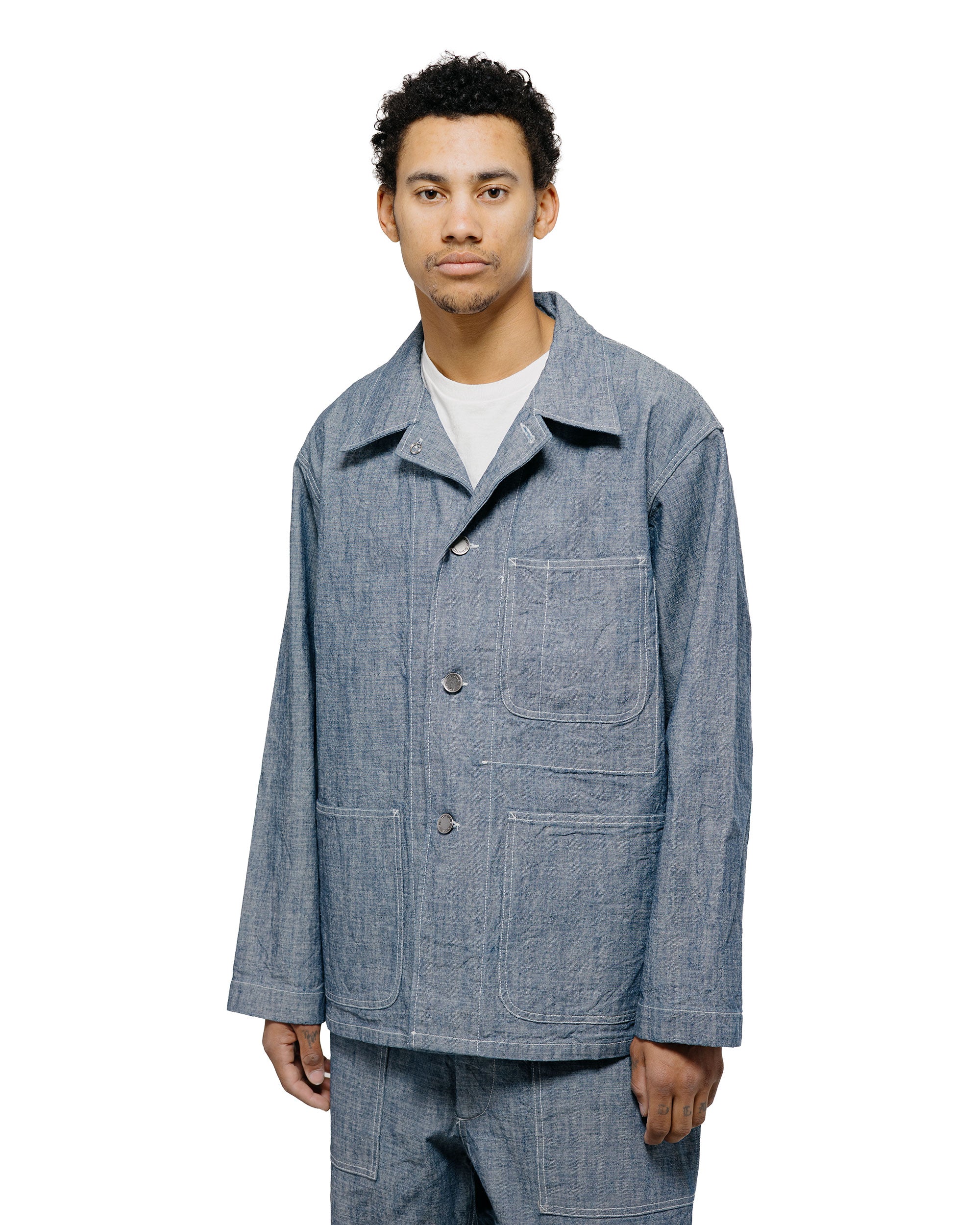 Engineered Garments Workaday Utility Jacket Indigo 10oz Sea Canvas - Image 2