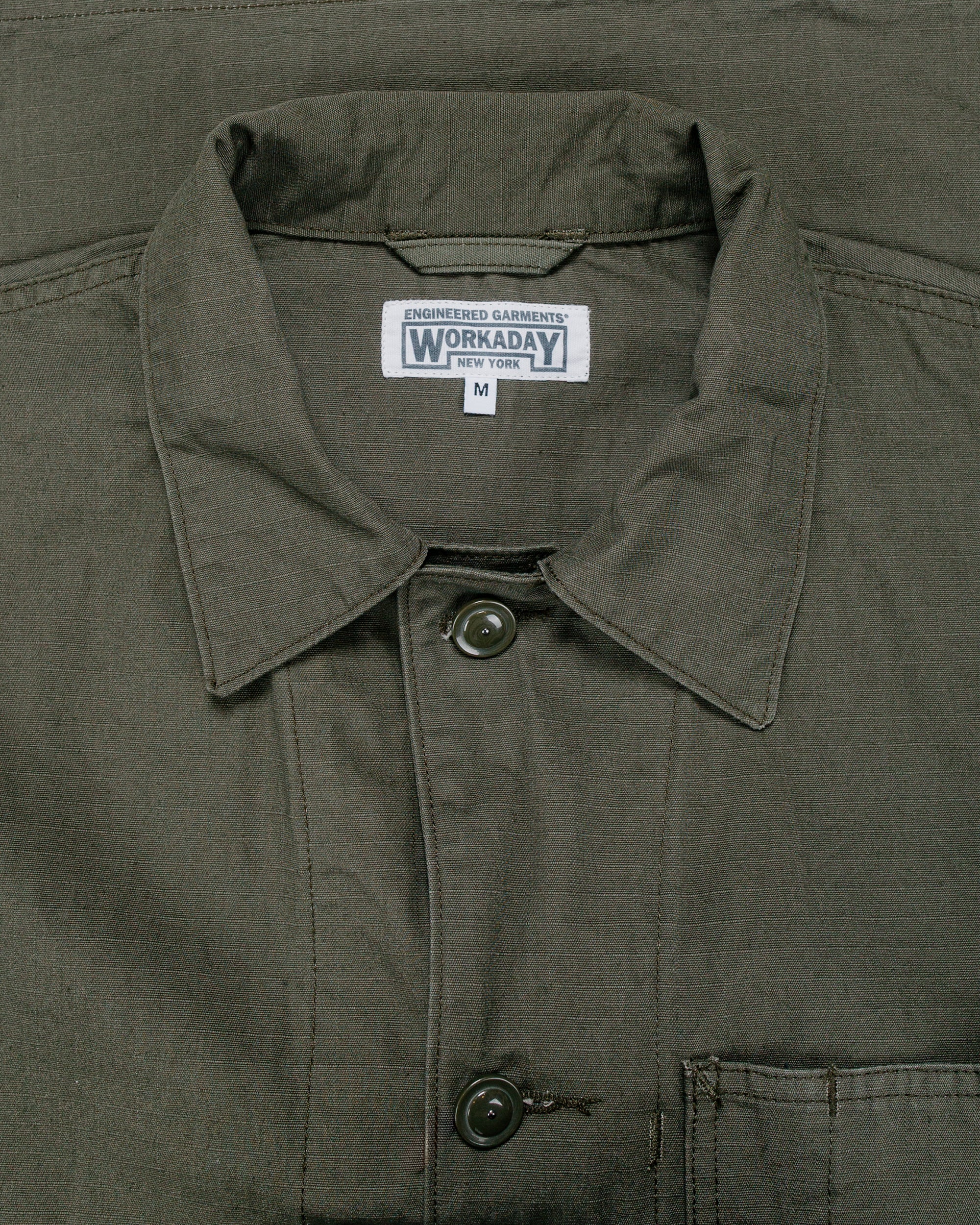 Engineered Garments Workaday Utility Jacket Olive Heavyweight Cotton Ripstop - Image 5