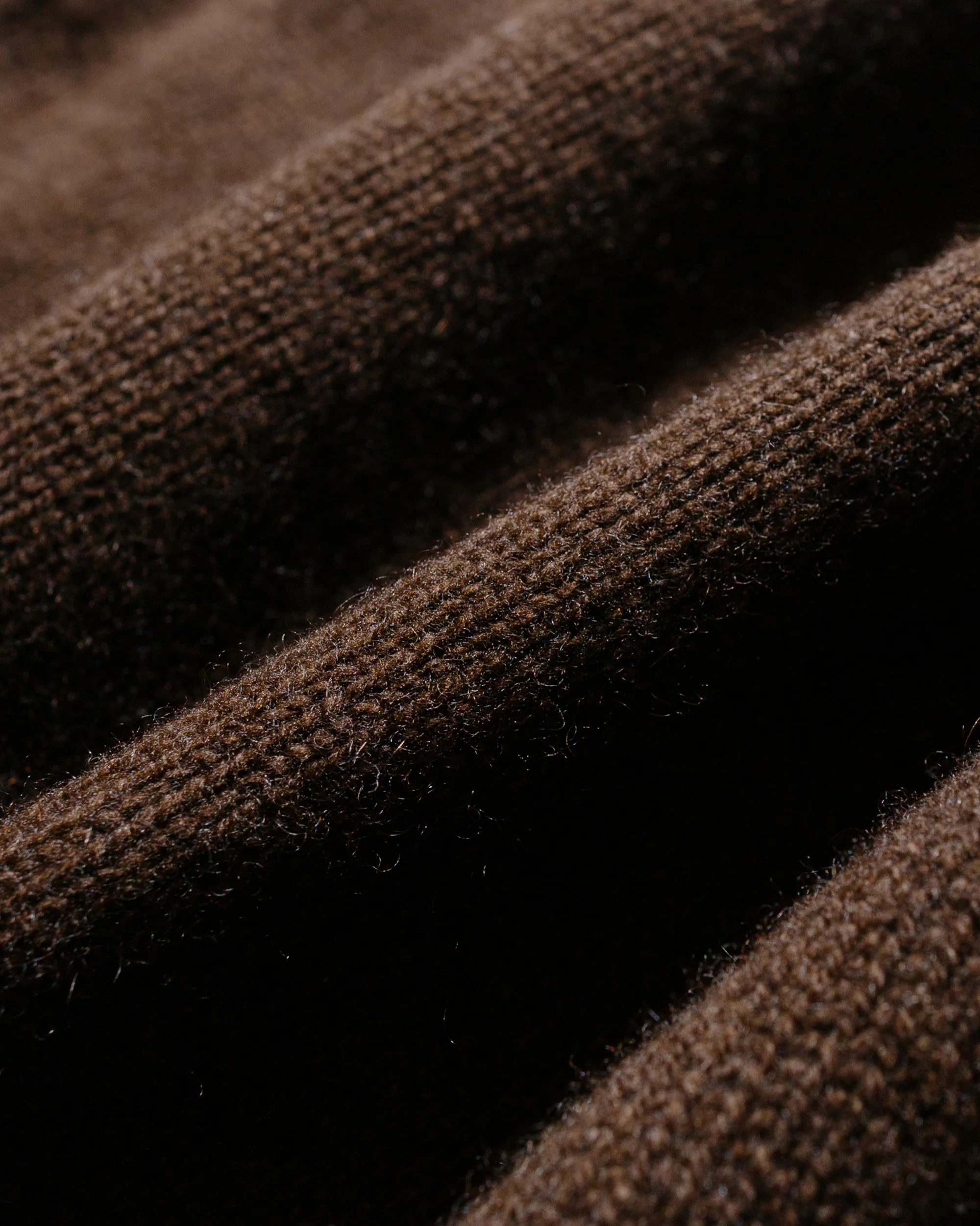 evan kinori Crewneck Cardigan Undyed Yak Wool Dark Brown - Image 6