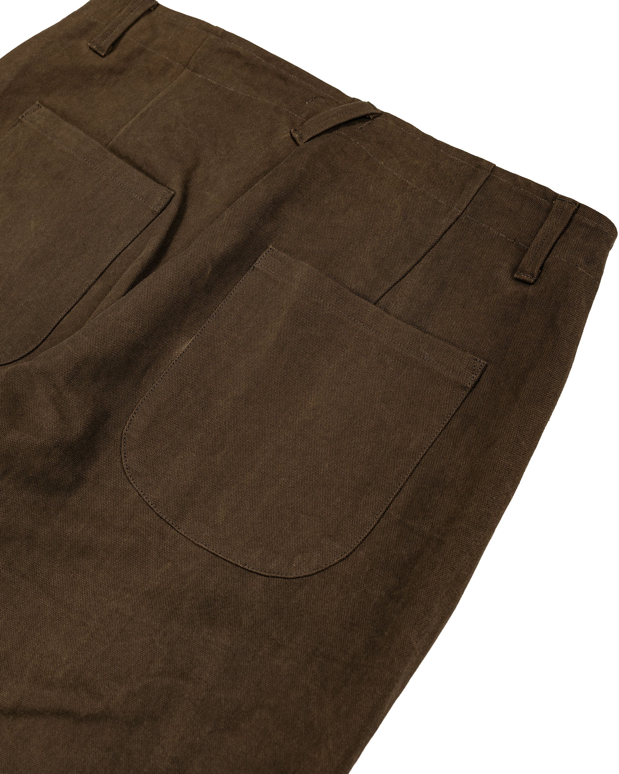 evan kinori Four Pocket Pant Cotton/Washi Canvas Dark Olive Sumi Ink Dye - Image 6
