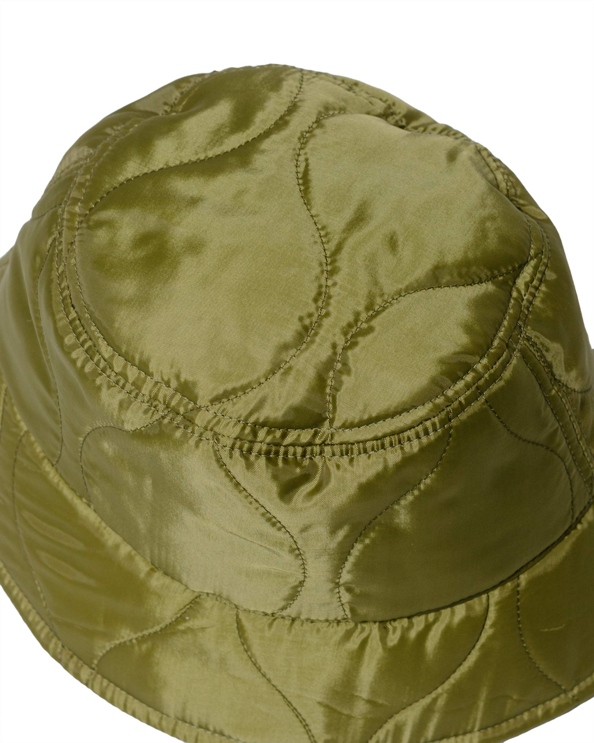 Found Feather Bucket Hat Quilted Military Liner Green - Image 2