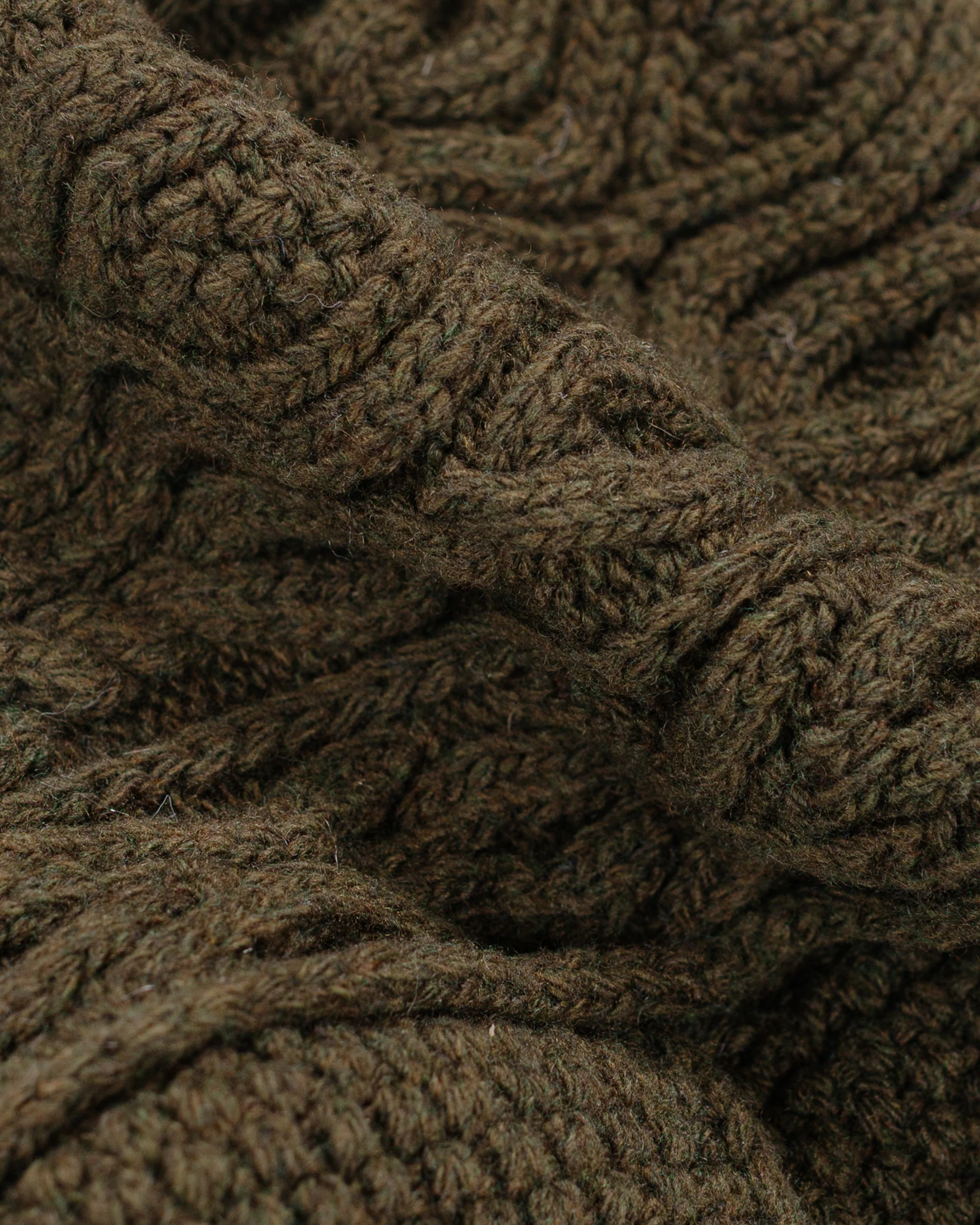 Found Feather Pom Pom Beanie Lambswool Olive - Image 3