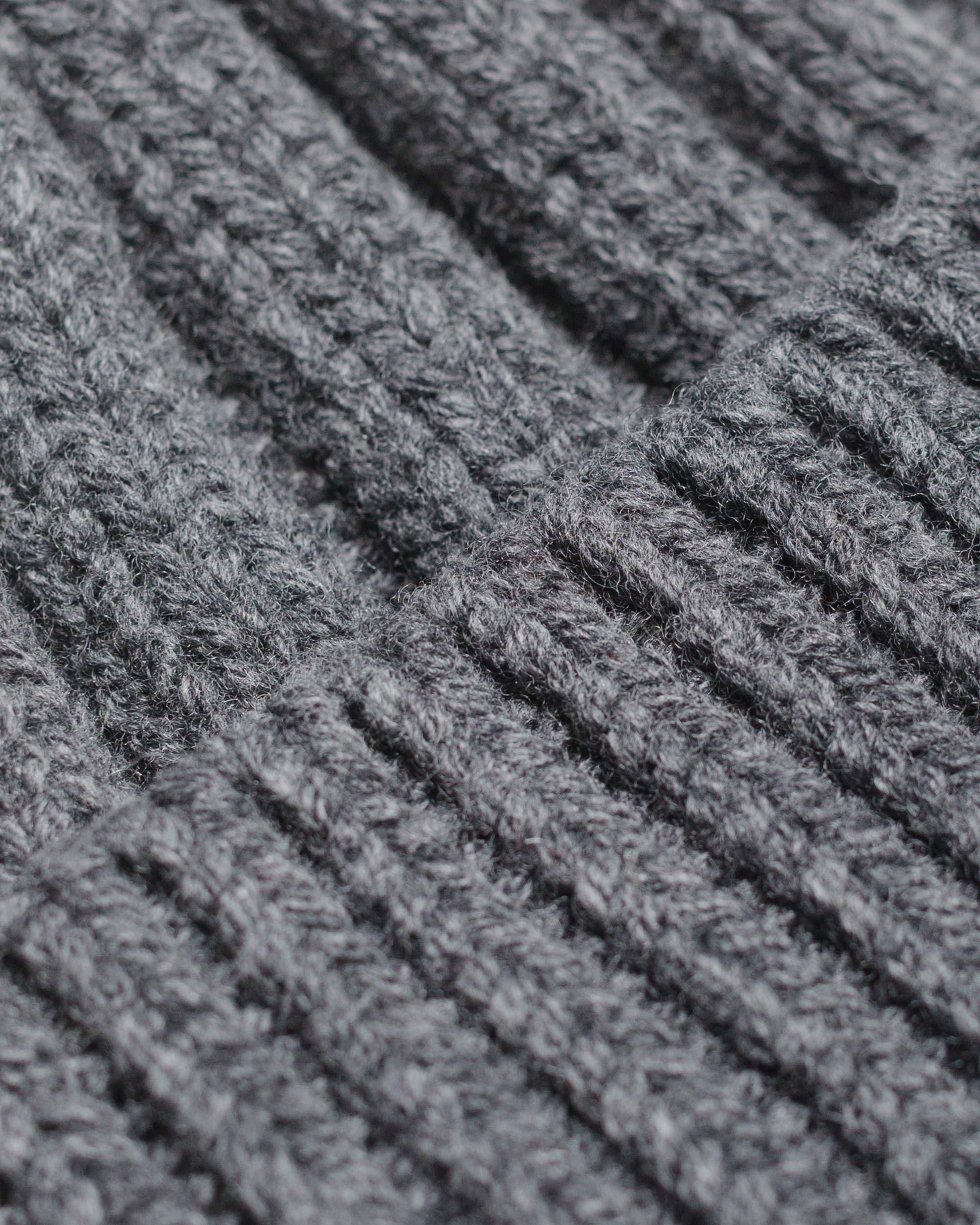 Found Feather Rib Beanie Italian Donegal Wool Charcoal - Image 2
